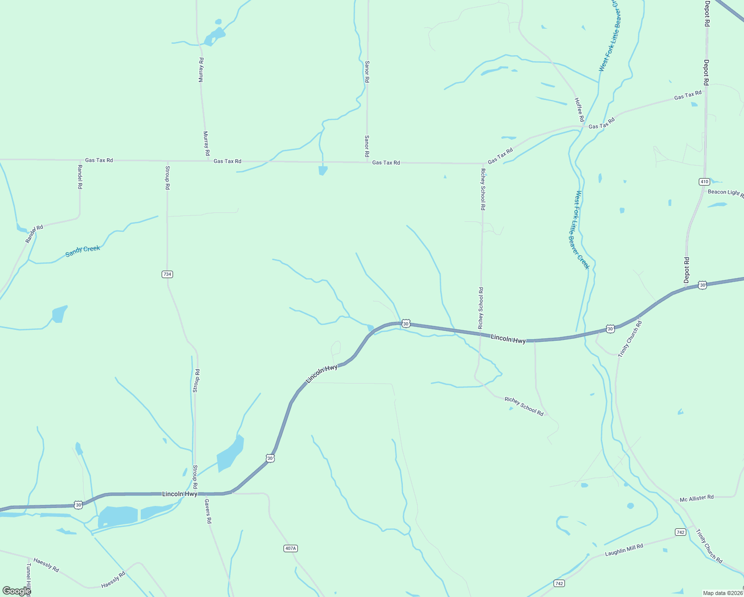 map of restaurants, bars, coffee shops, grocery stores, and more near 32718 U.S. 30 in Hanoverton