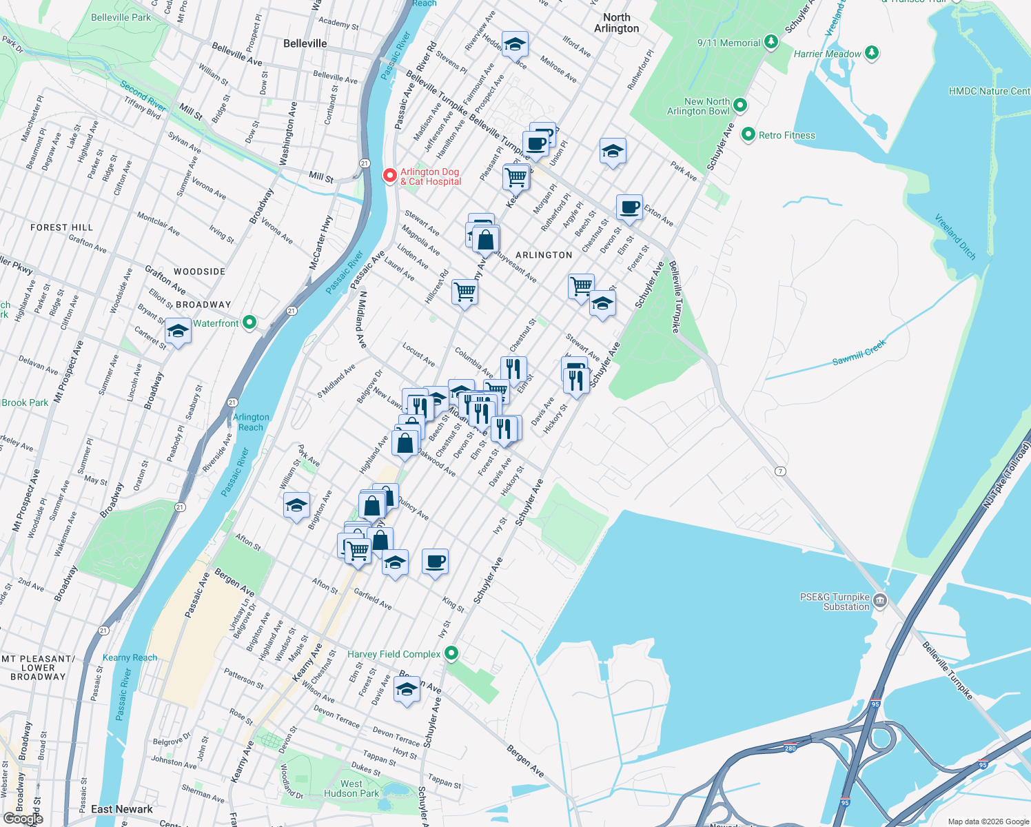 New Jersey Turnpike, Kearny NJ Walk Score