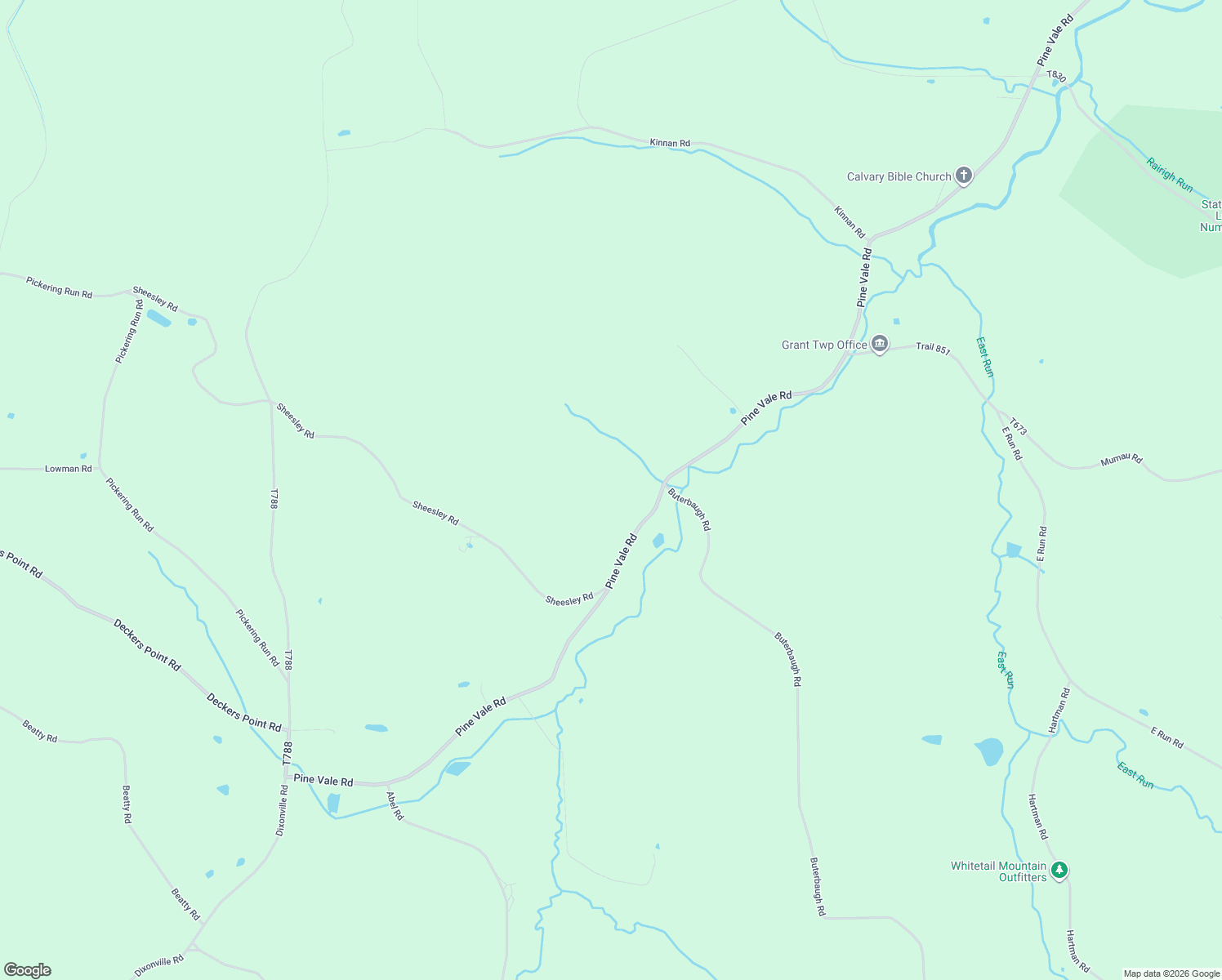 map of restaurants, bars, coffee shops, grocery stores, and more near 1321 Pine Vale Road in Marion Center