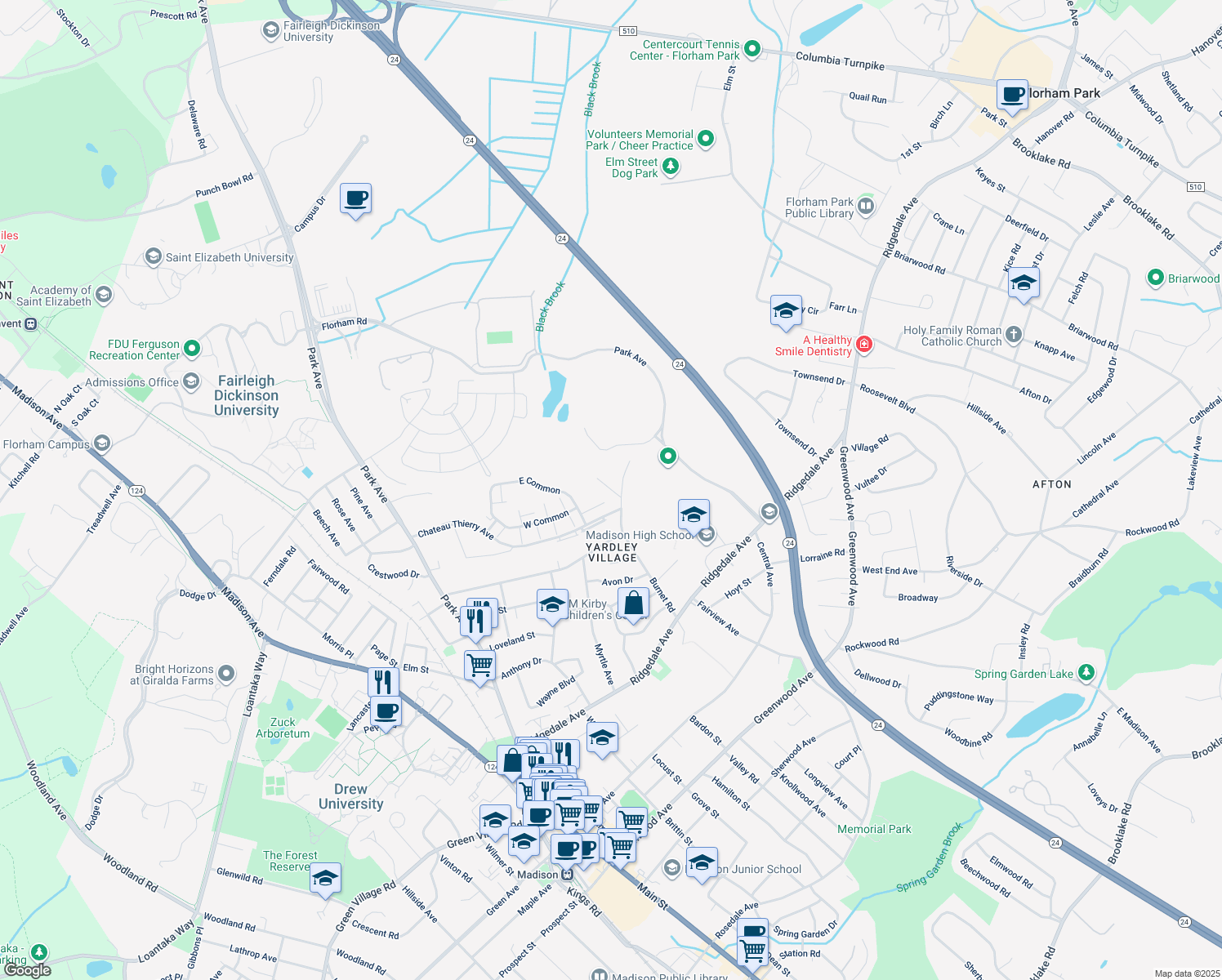 map of restaurants, bars, coffee shops, grocery stores, and more near 10 Carrigan Ln in Madison