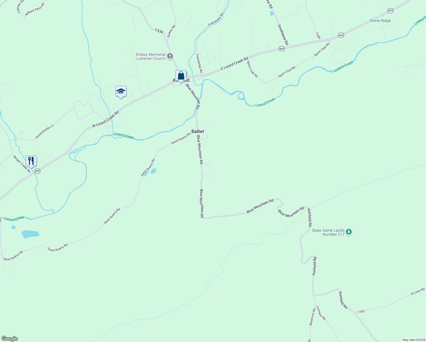 map of restaurants, bars, coffee shops, grocery stores, and more near 73 Hi Arc Lane in Lehighton