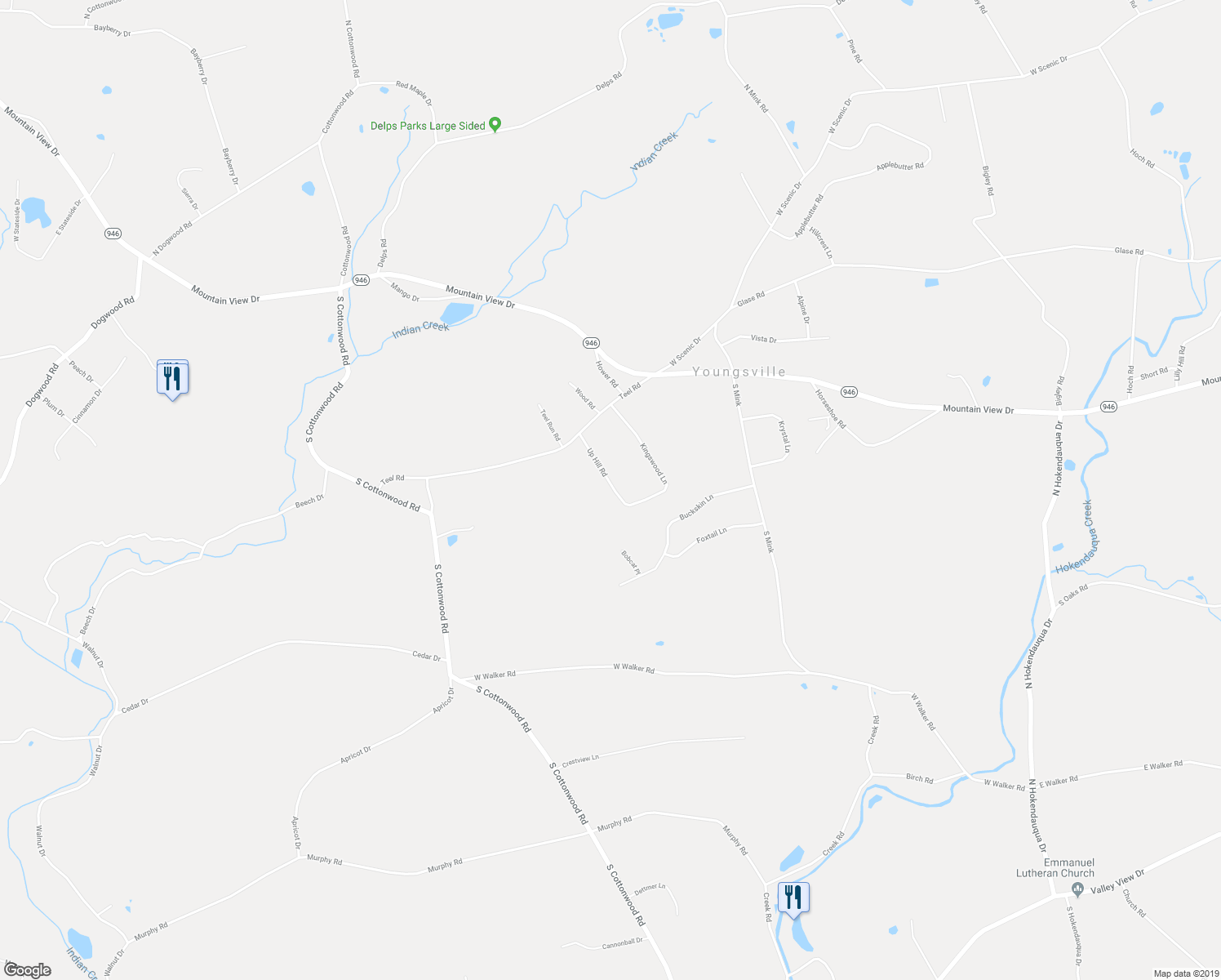 map of restaurants, bars, coffee shops, grocery stores, and more near 841 Up Hill Road in Danielsville