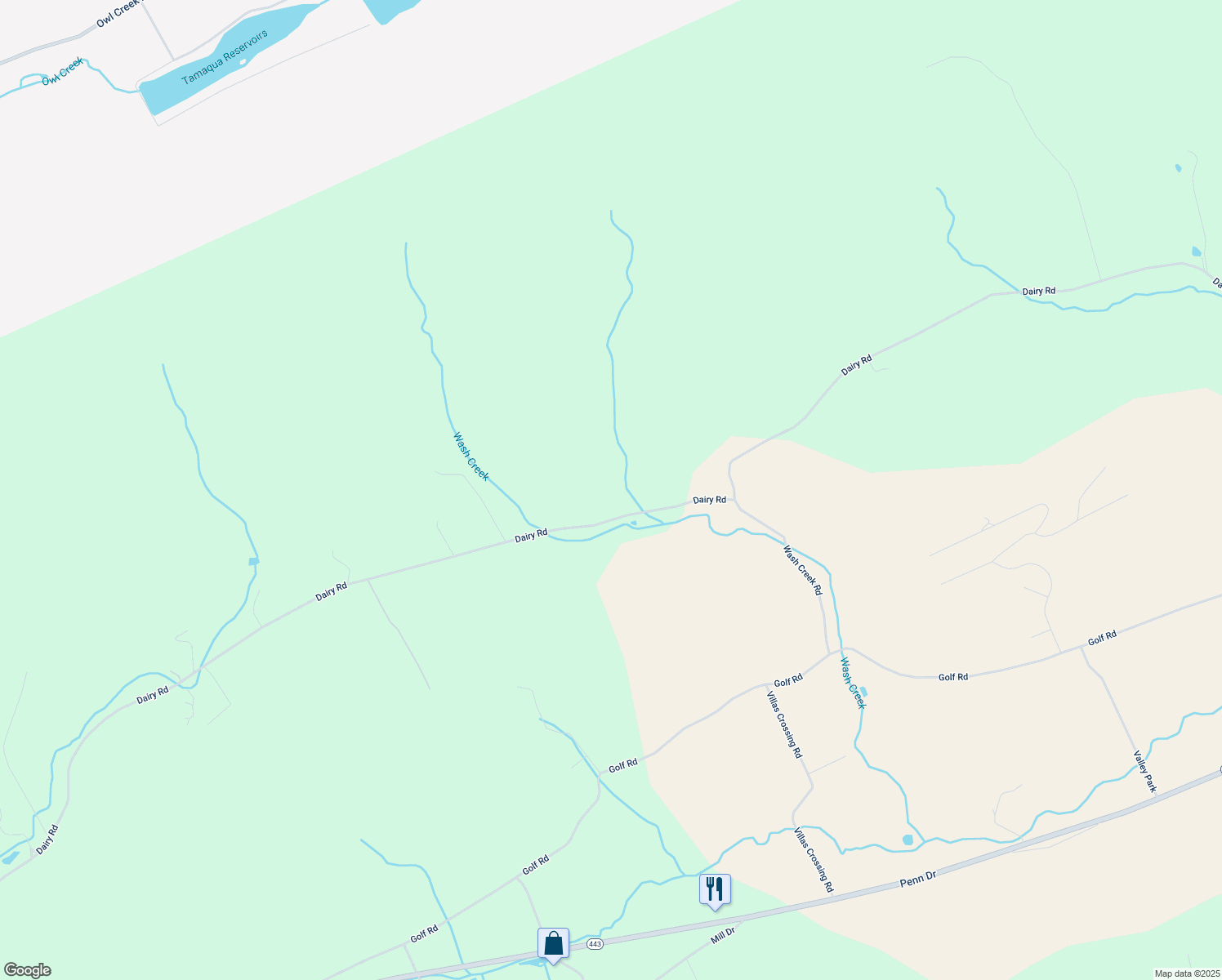map of restaurants, bars, coffee shops, grocery stores, and more near 469 Dairy Road in Tamaqua