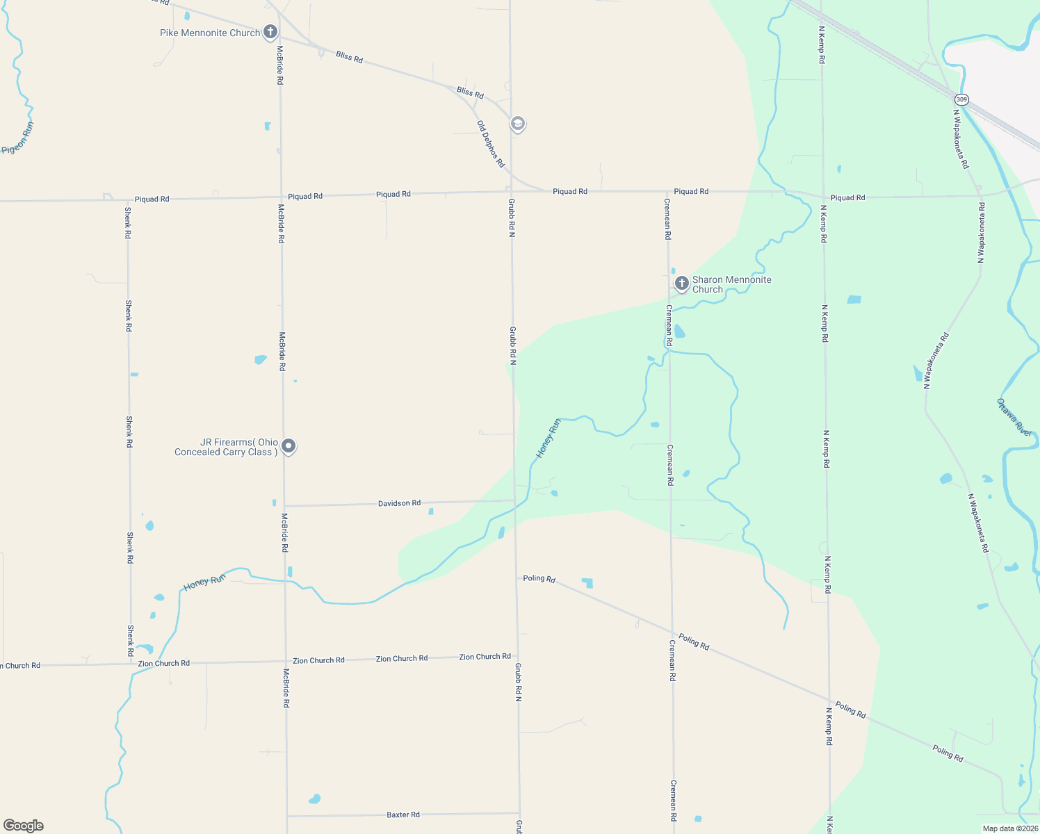 map of restaurants, bars, coffee shops, grocery stores, and more near 2772 Grubb Road North in Delphos