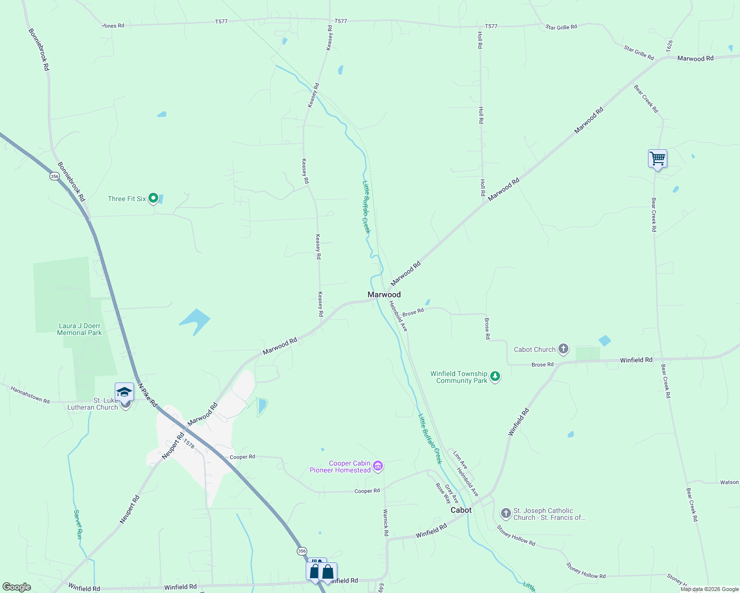 map of restaurants, bars, coffee shops, grocery stores, and more near 227 Marwood Rd in Cabot