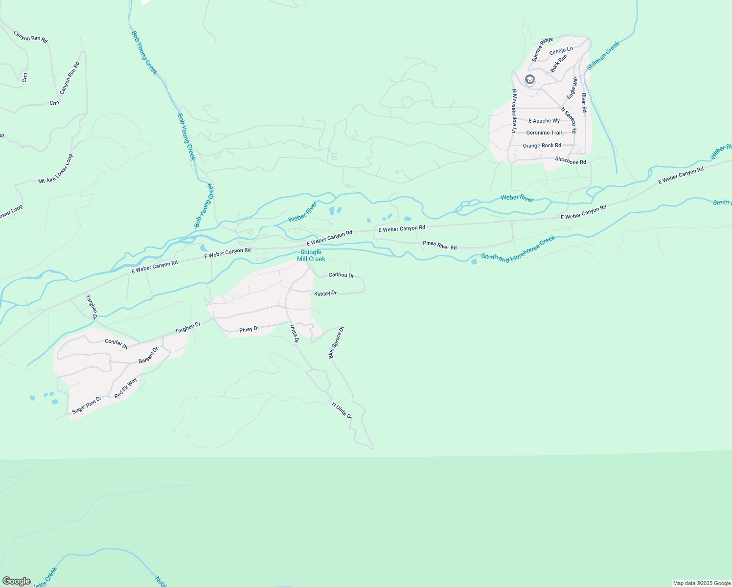 map of restaurants, bars, coffee shops, grocery stores, and more near 5518 East Ashley Drive in Hideout
