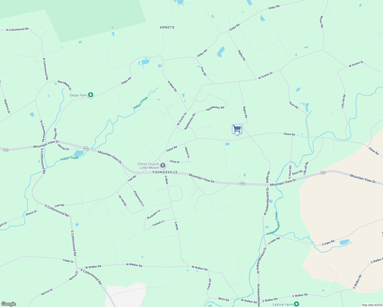 map of restaurants, bars, coffee shops, grocery stores, and more near 900 Alpine Drive in Danielsville