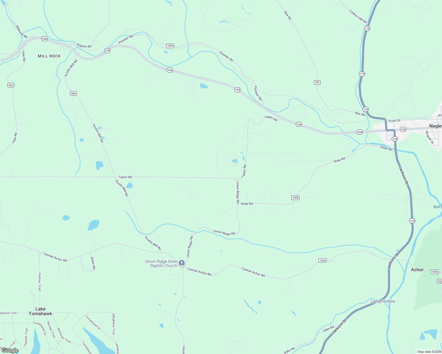 map of restaurants, bars, coffee shops, grocery stores, and more near 49214 Taylor Road in Negley