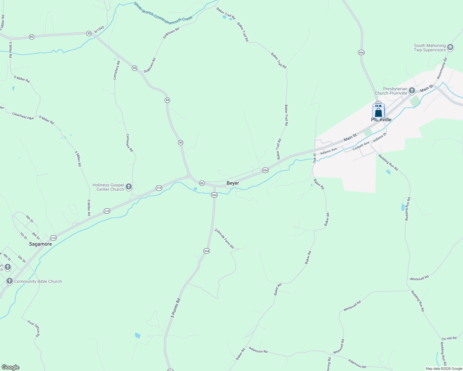 map of restaurants, bars, coffee shops, grocery stores, and more near in Beyer