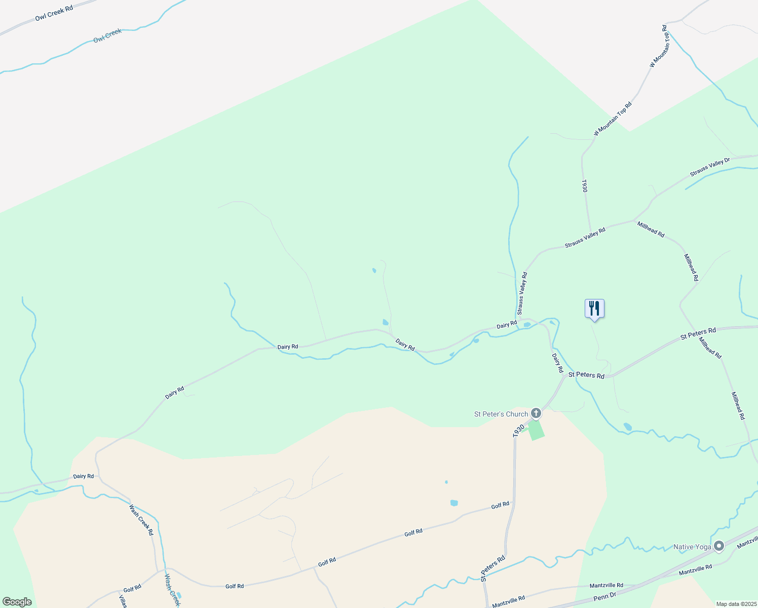 map of restaurants, bars, coffee shops, grocery stores, and more near 841 Dairy Road in Tamaqua