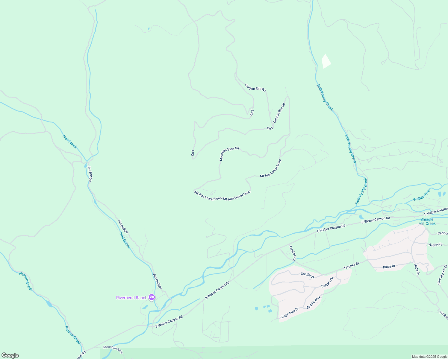 map of restaurants, bars, coffee shops, grocery stores, and more near Mountain View Road in Summit County