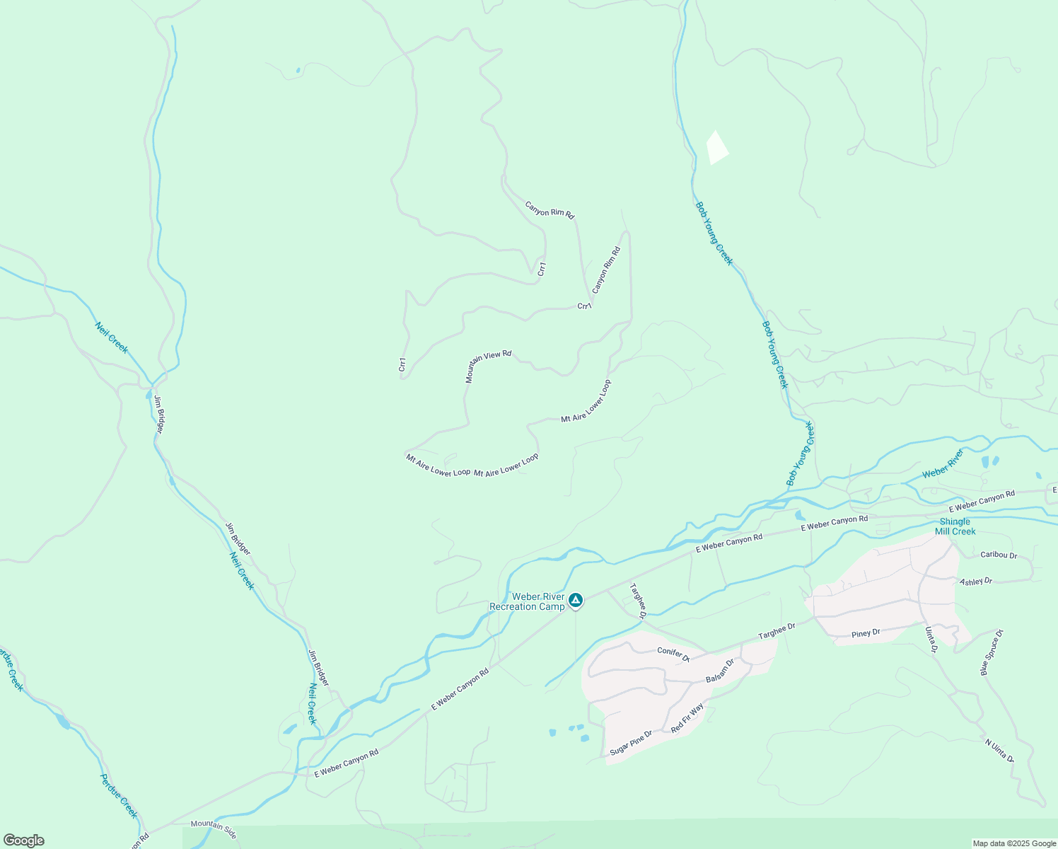 map of restaurants, bars, coffee shops, grocery stores, and more near Mountain View Road in Summit County