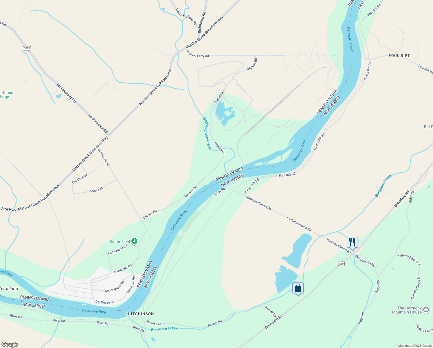 map of restaurants, bars, coffee shops, grocery stores, and more near 5675 Depues Road in Bangor