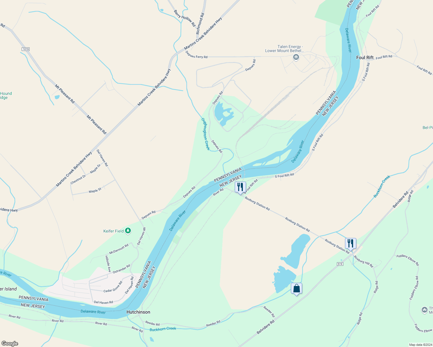 map of restaurants, bars, coffee shops, grocery stores, and more near 5675 Depues Road in Bangor