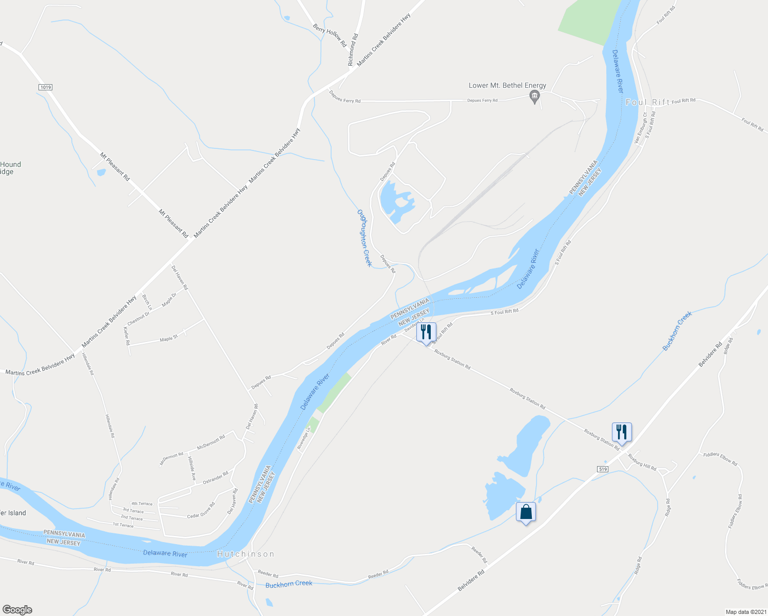 map of restaurants, bars, coffee shops, grocery stores, and more near 5675 Depues Road in Bangor