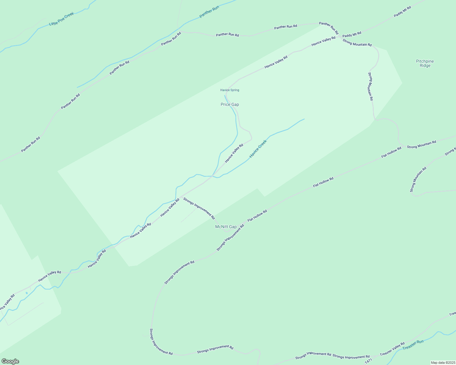 map of restaurants, bars, coffee shops, grocery stores, and more near 2318 Havice Valley Road in Milroy