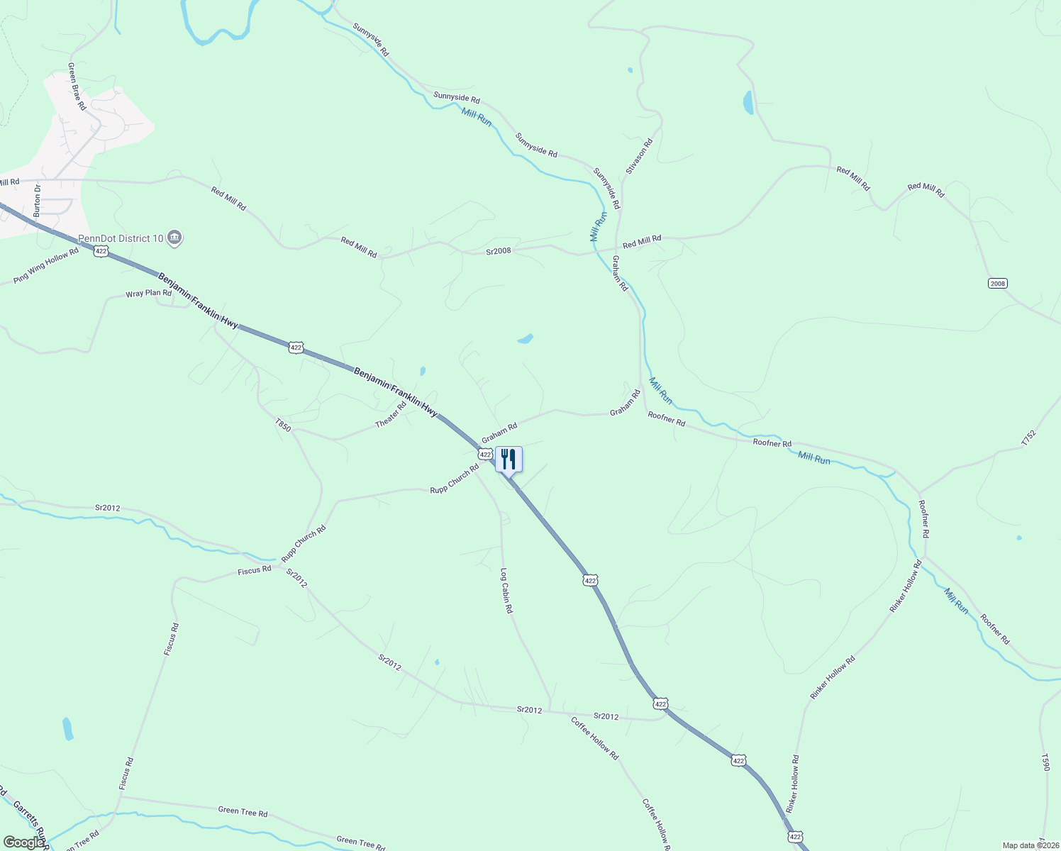 map of restaurants, bars, coffee shops, grocery stores, and more near 140 Graham Rd in Kittanning