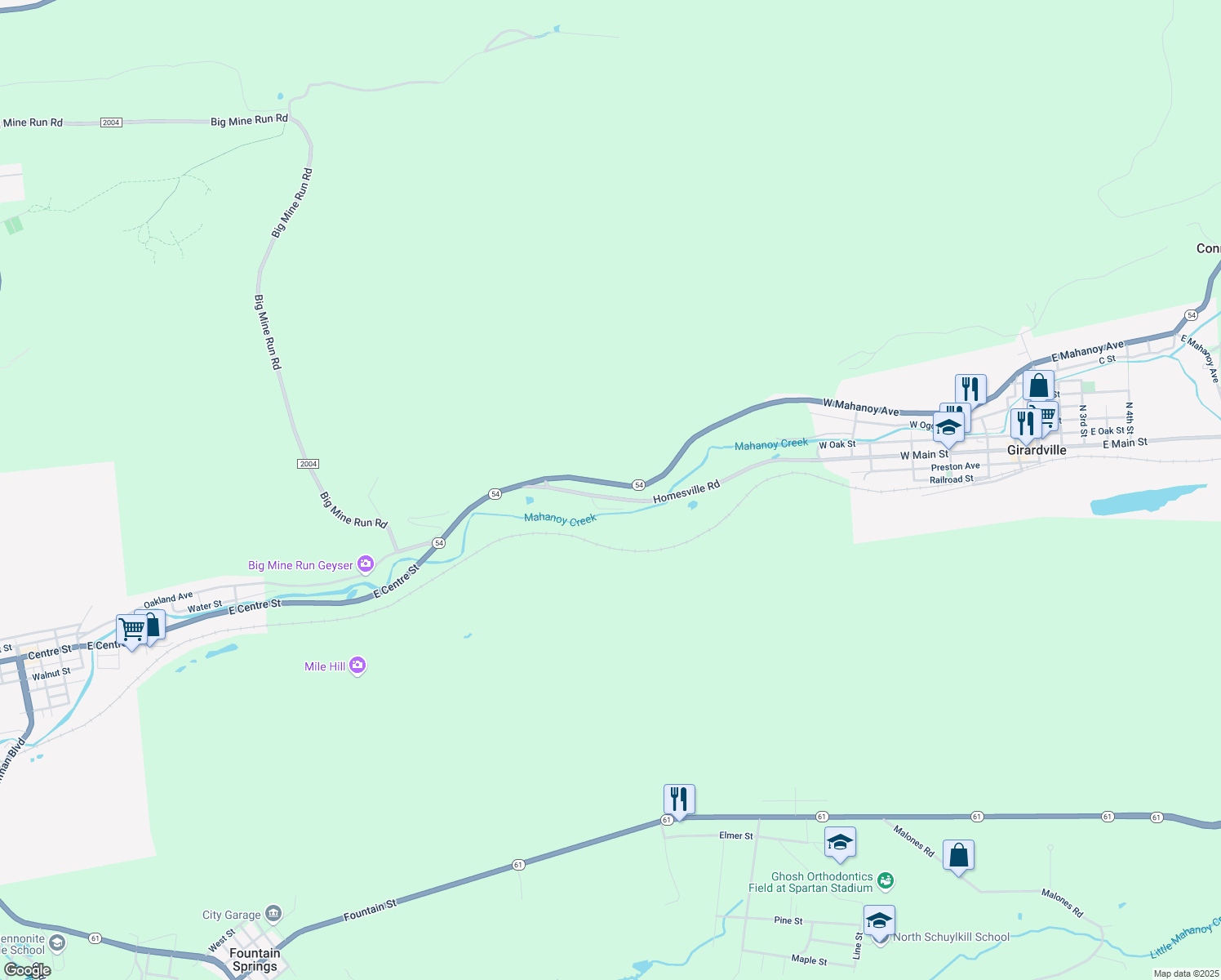 map of restaurants, bars, coffee shops, grocery stores, and more near 62 Low Road in Ashland