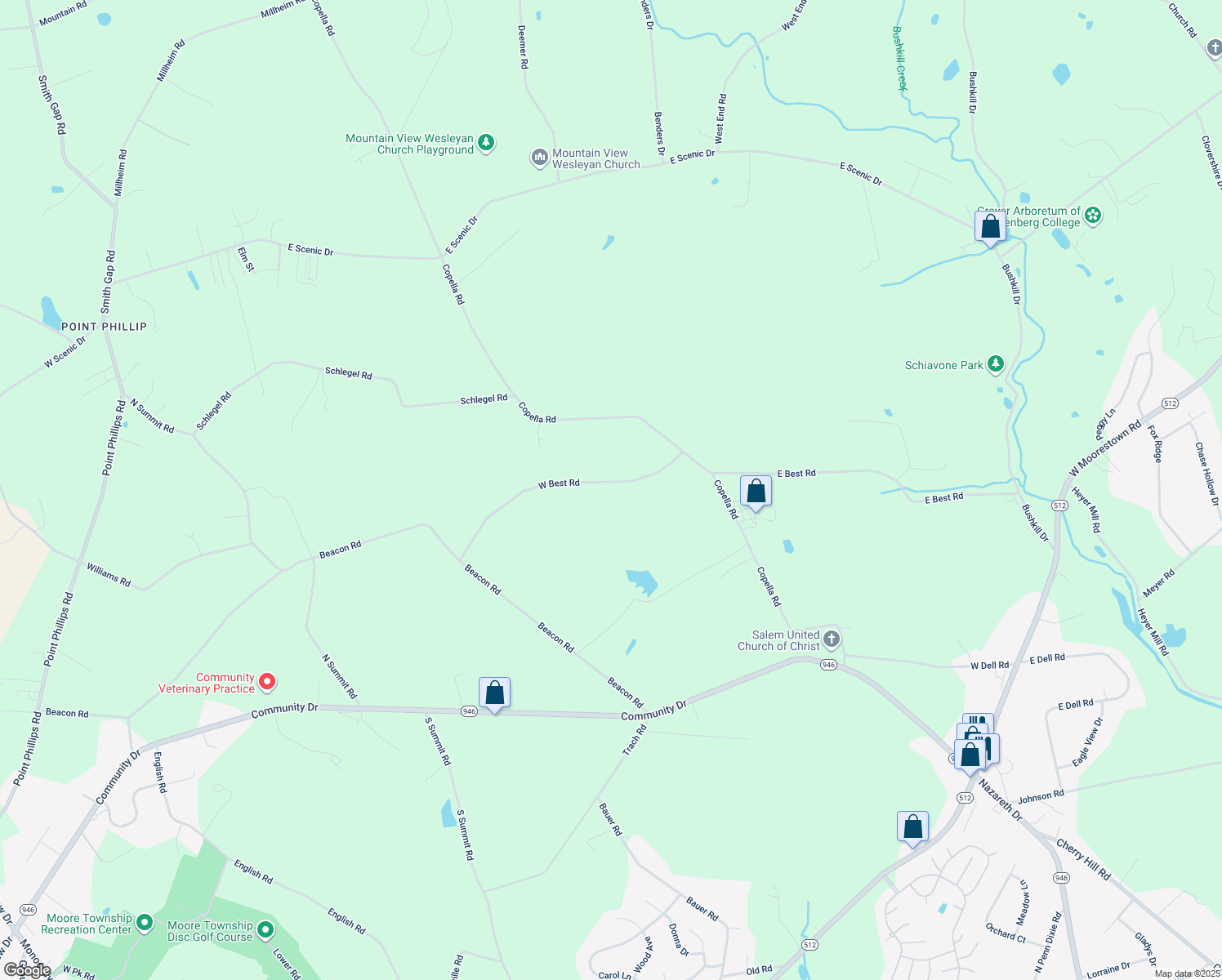 map of restaurants, bars, coffee shops, grocery stores, and more near 2329 West Best Road in Bath