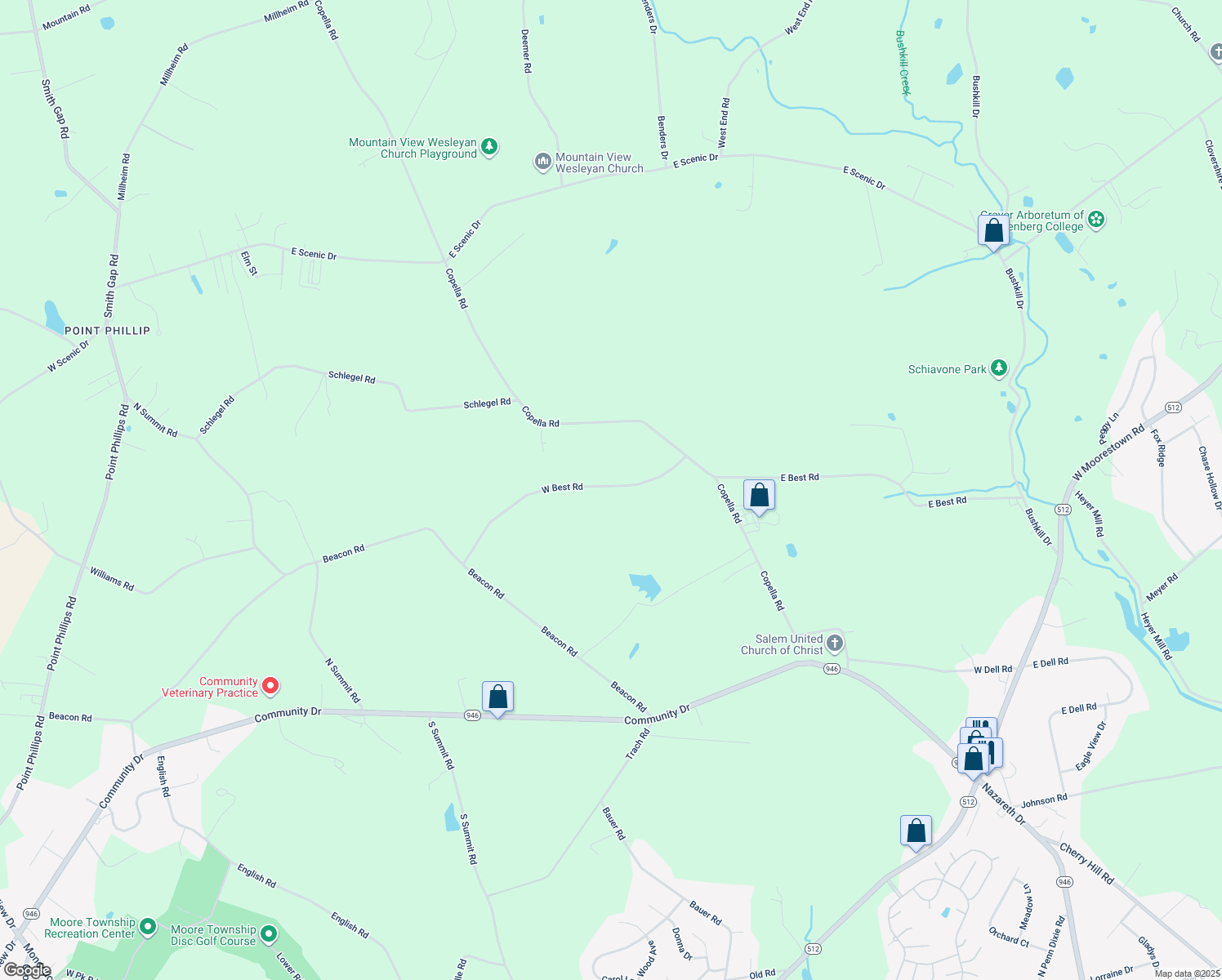 map of restaurants, bars, coffee shops, grocery stores, and more near 2329 West Best Road in Bath