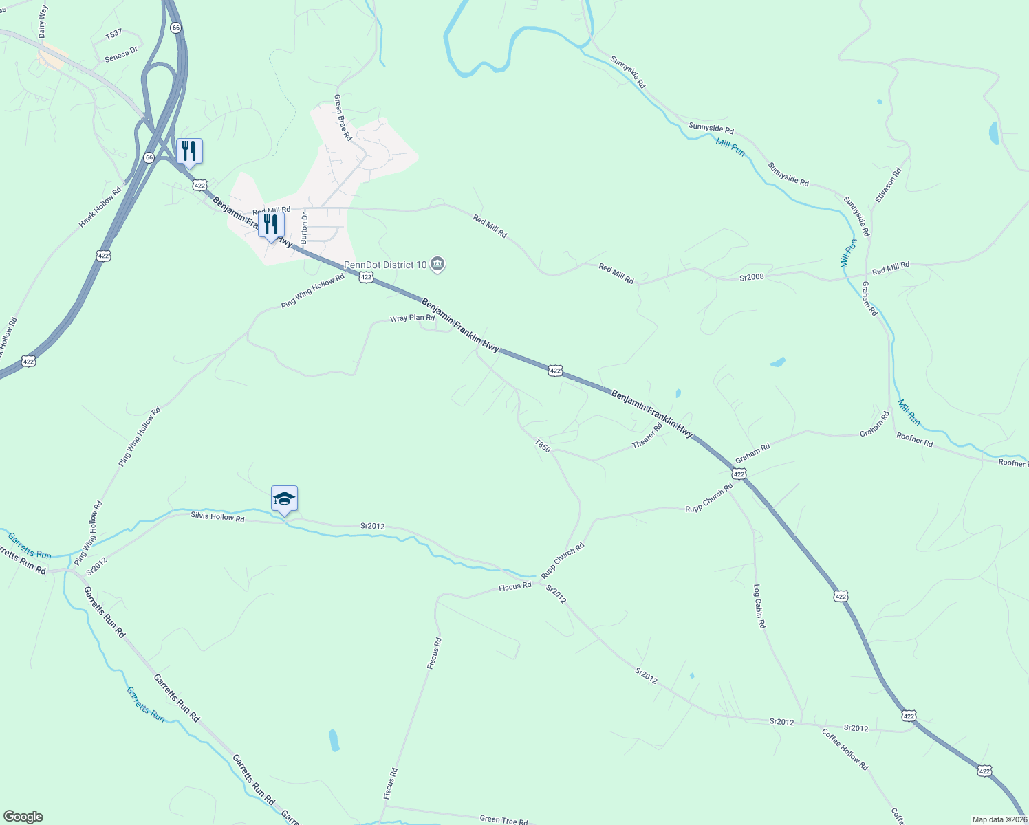 map of restaurants, bars, coffee shops, grocery stores, and more near 221 Lasher Road in Kittanning
