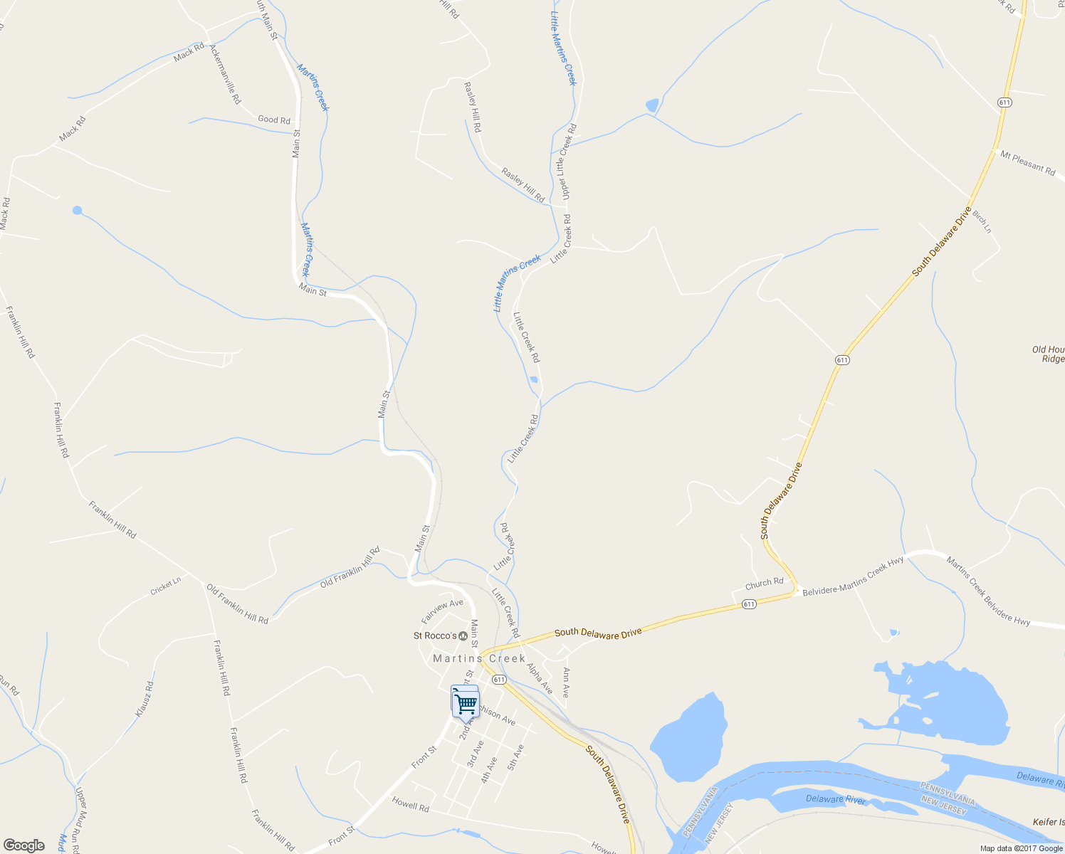 map of restaurants, bars, coffee shops, grocery stores, and more near Little Creek Road in Northampton County