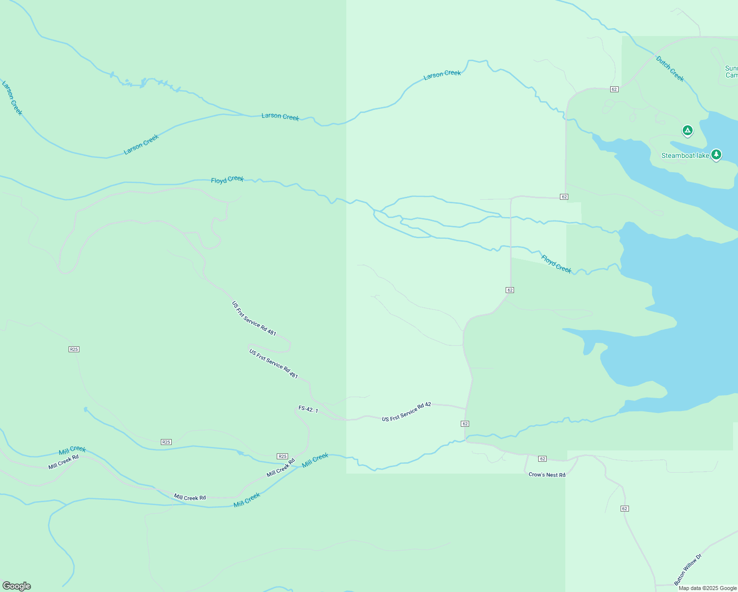 map of restaurants, bars, coffee shops, grocery stores, and more near 60355 Larson Creek Road in Clark