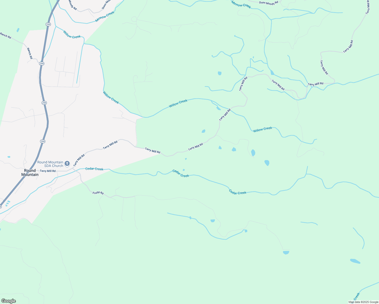 map of restaurants, bars, coffee shops, grocery stores, and more near 30430 Terry Mill Rd in Round Mountain