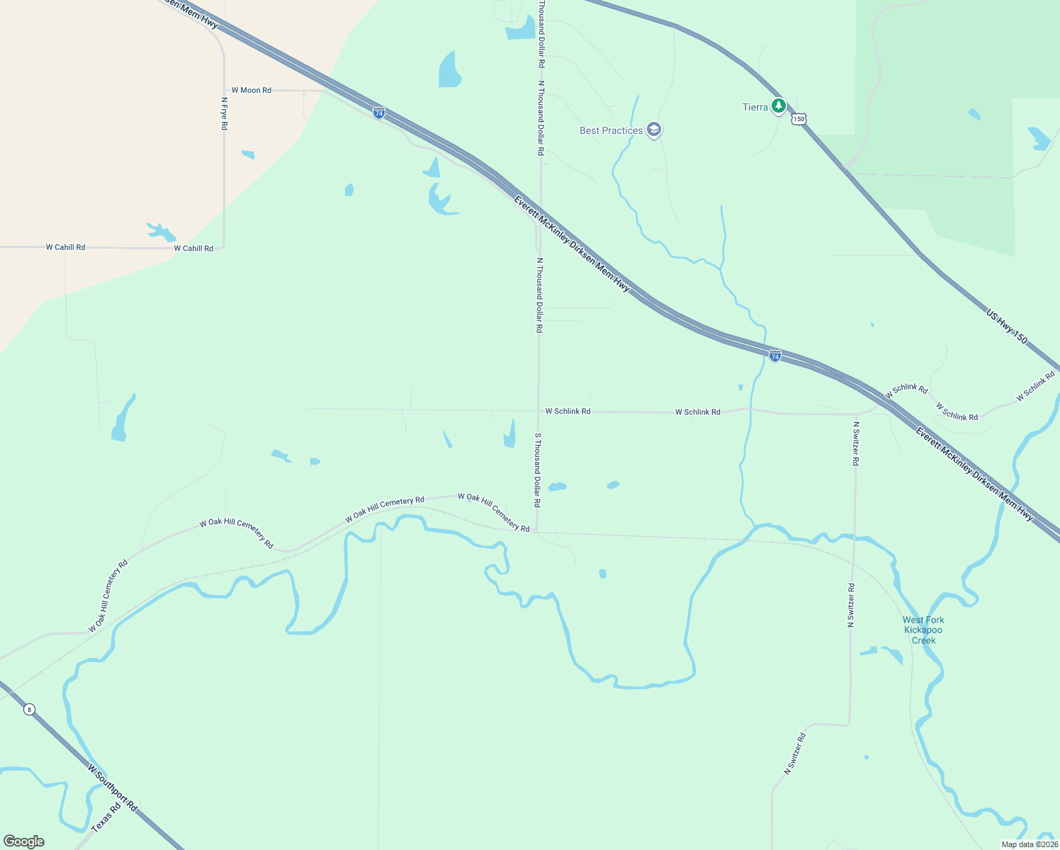 map of restaurants, bars, coffee shops, grocery stores, and more near 15112 West Schlink Road in Brimfield