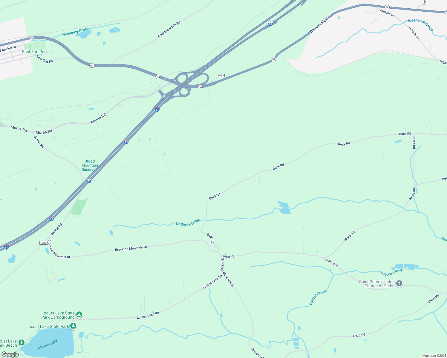 map of restaurants, bars, coffee shops, grocery stores, and more near 125 Back Road in Barnesville