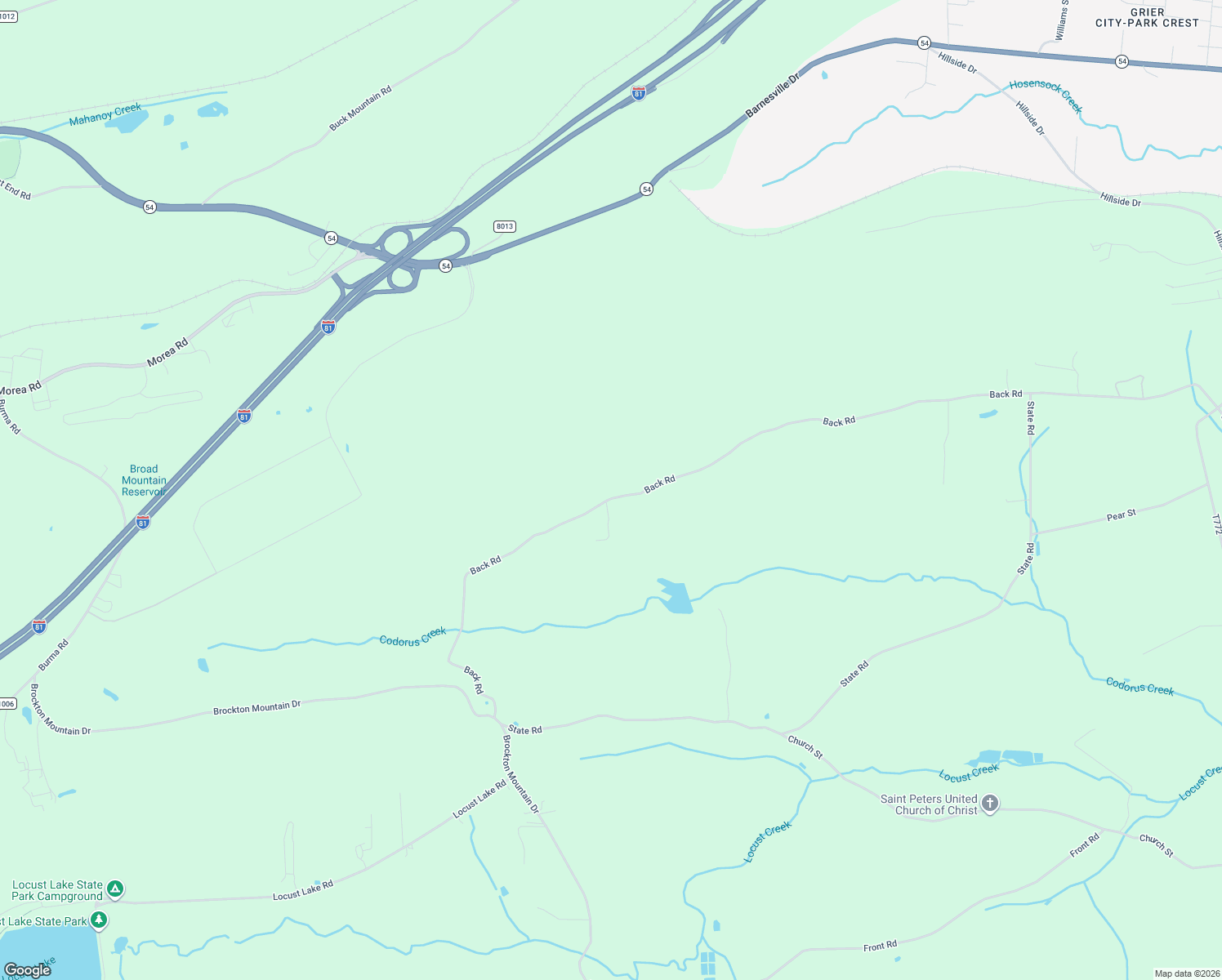 map of restaurants, bars, coffee shops, grocery stores, and more near 187 Back Road in Schuylkill County