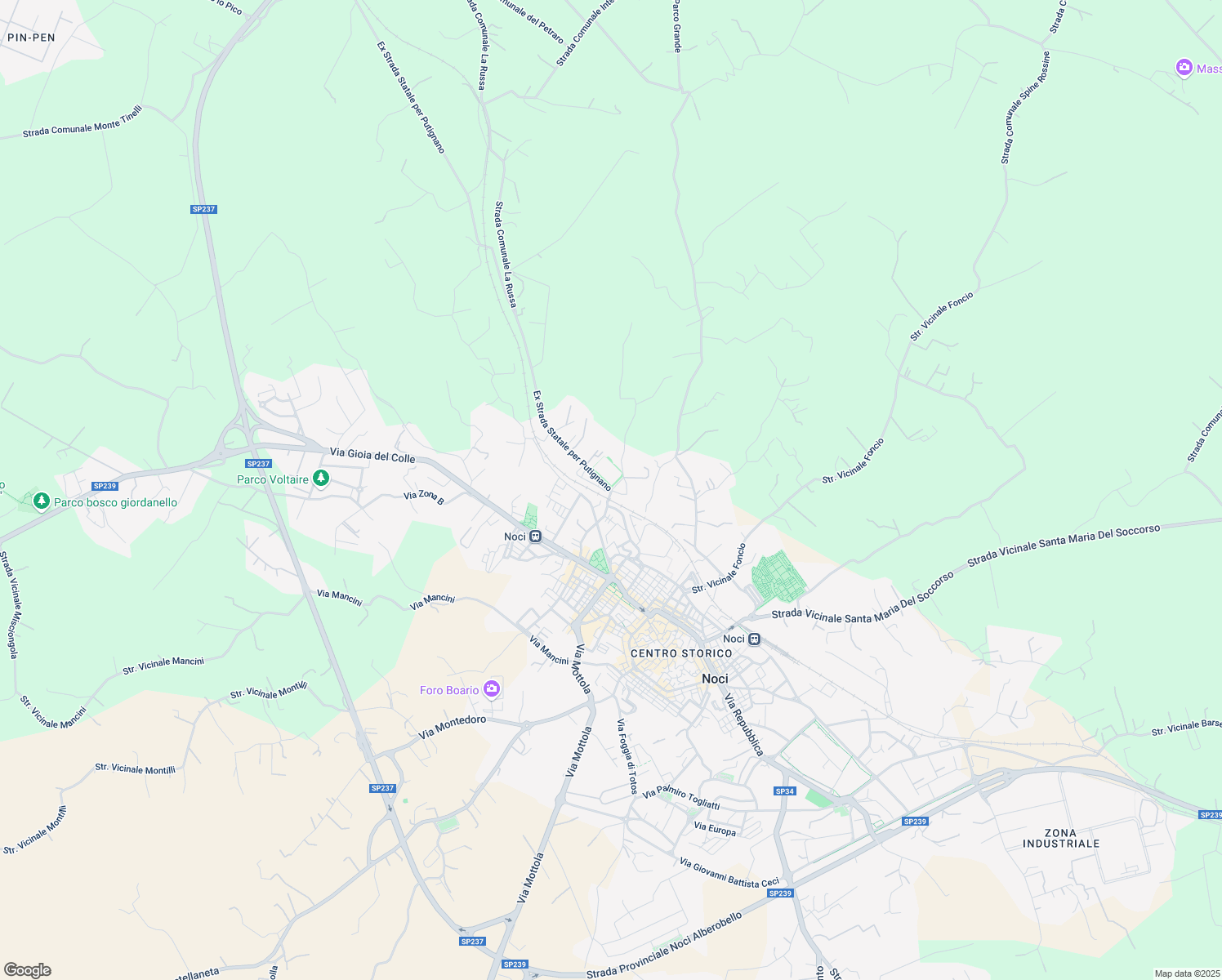 map of restaurants, bars, coffee shops, grocery stores, and more near 5 Contrada Lezzi in Noci