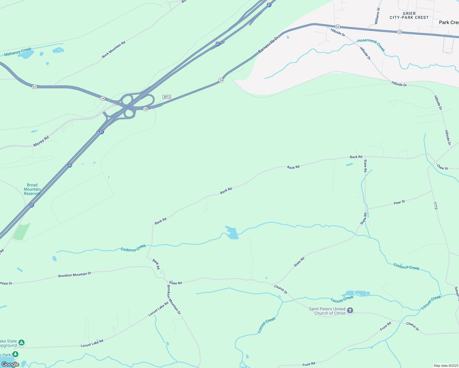map of restaurants, bars, coffee shops, grocery stores, and more near 229 Back Road in Schuylkill County
