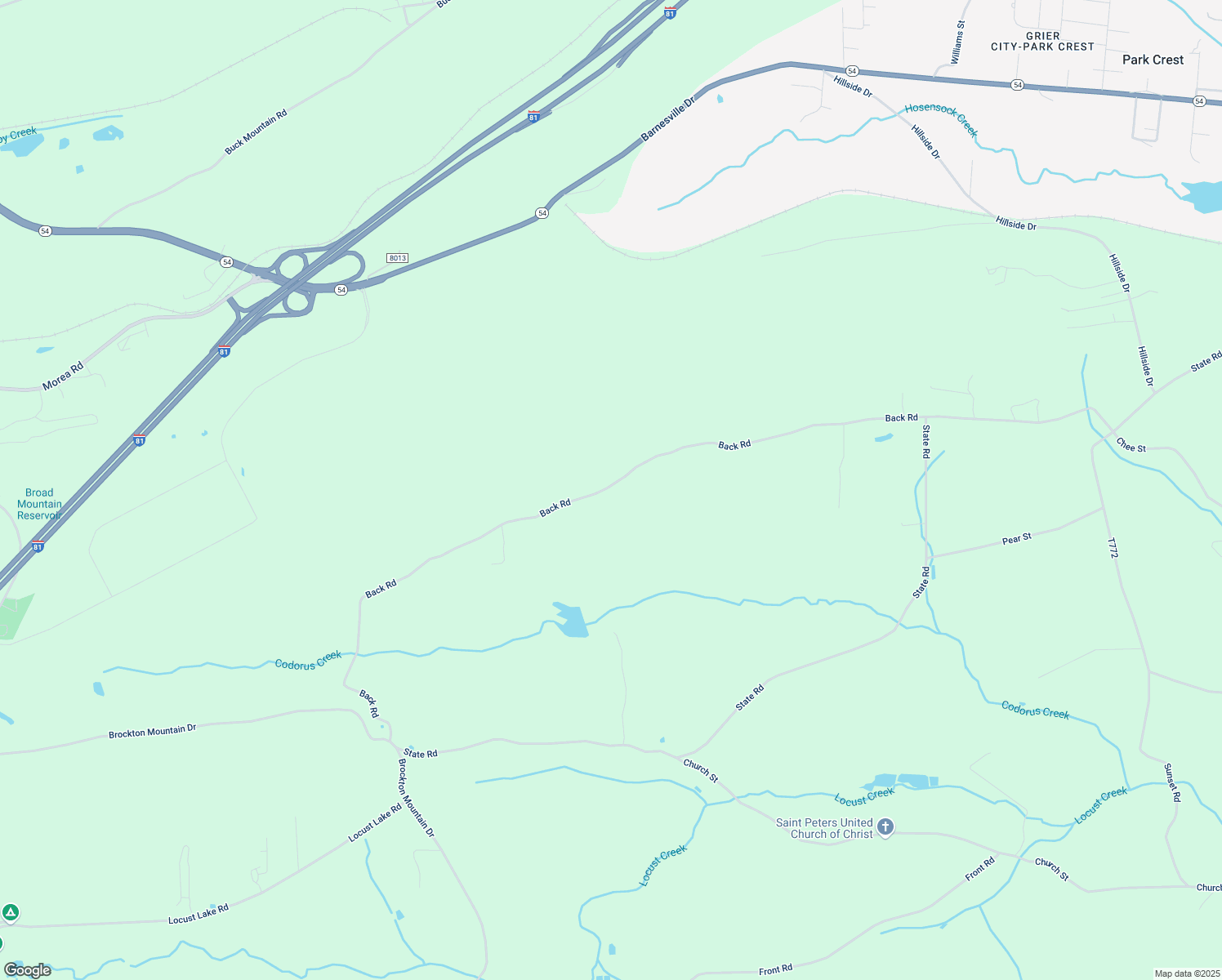 map of restaurants, bars, coffee shops, grocery stores, and more near 125 Back Road in Barnesville