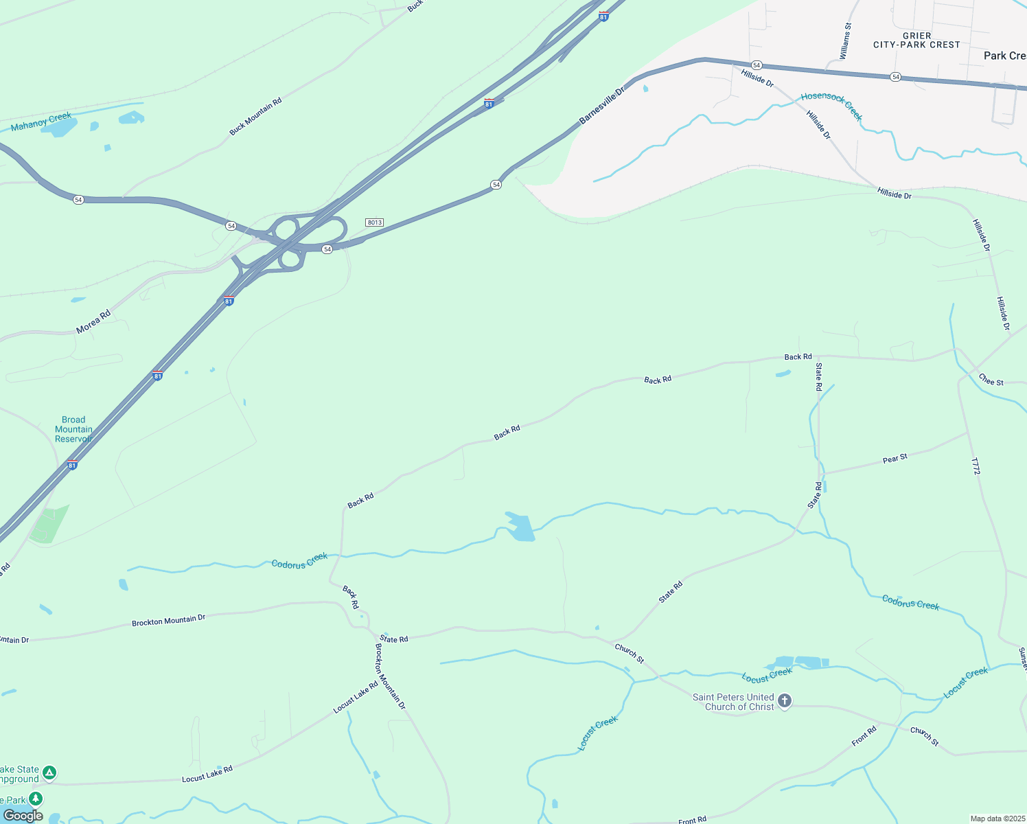 map of restaurants, bars, coffee shops, grocery stores, and more near 229 Back Road in Schuylkill County