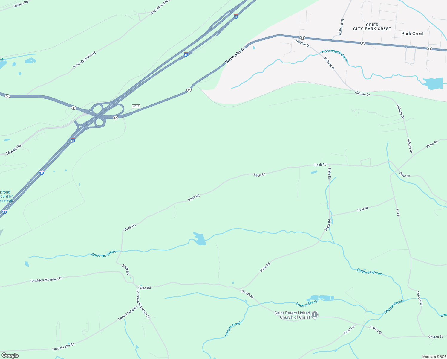 map of restaurants, bars, coffee shops, grocery stores, and more near 291 Back Road in Barnesville