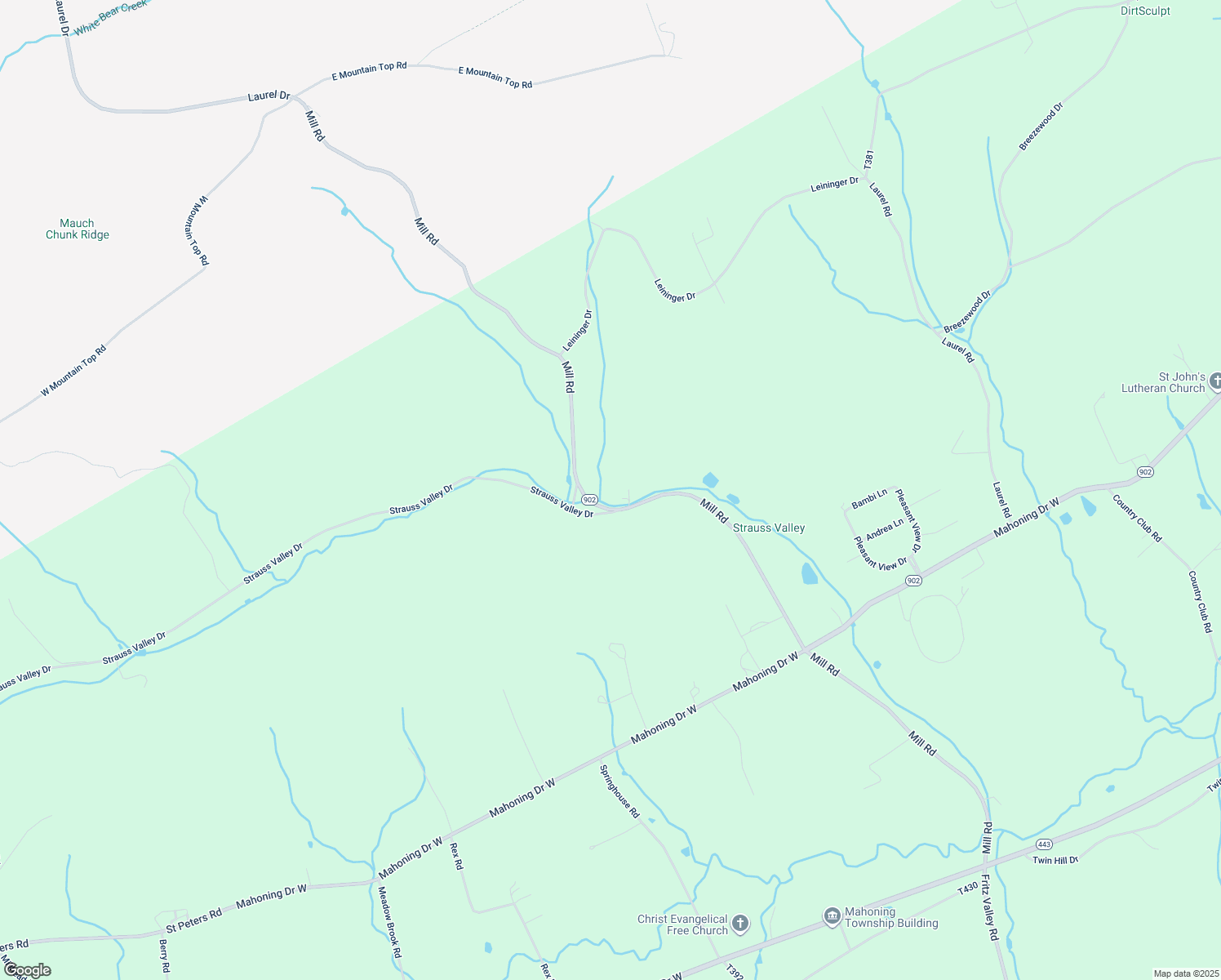 map of restaurants, bars, coffee shops, grocery stores, and more near 1572 Mill Road in Lehighton