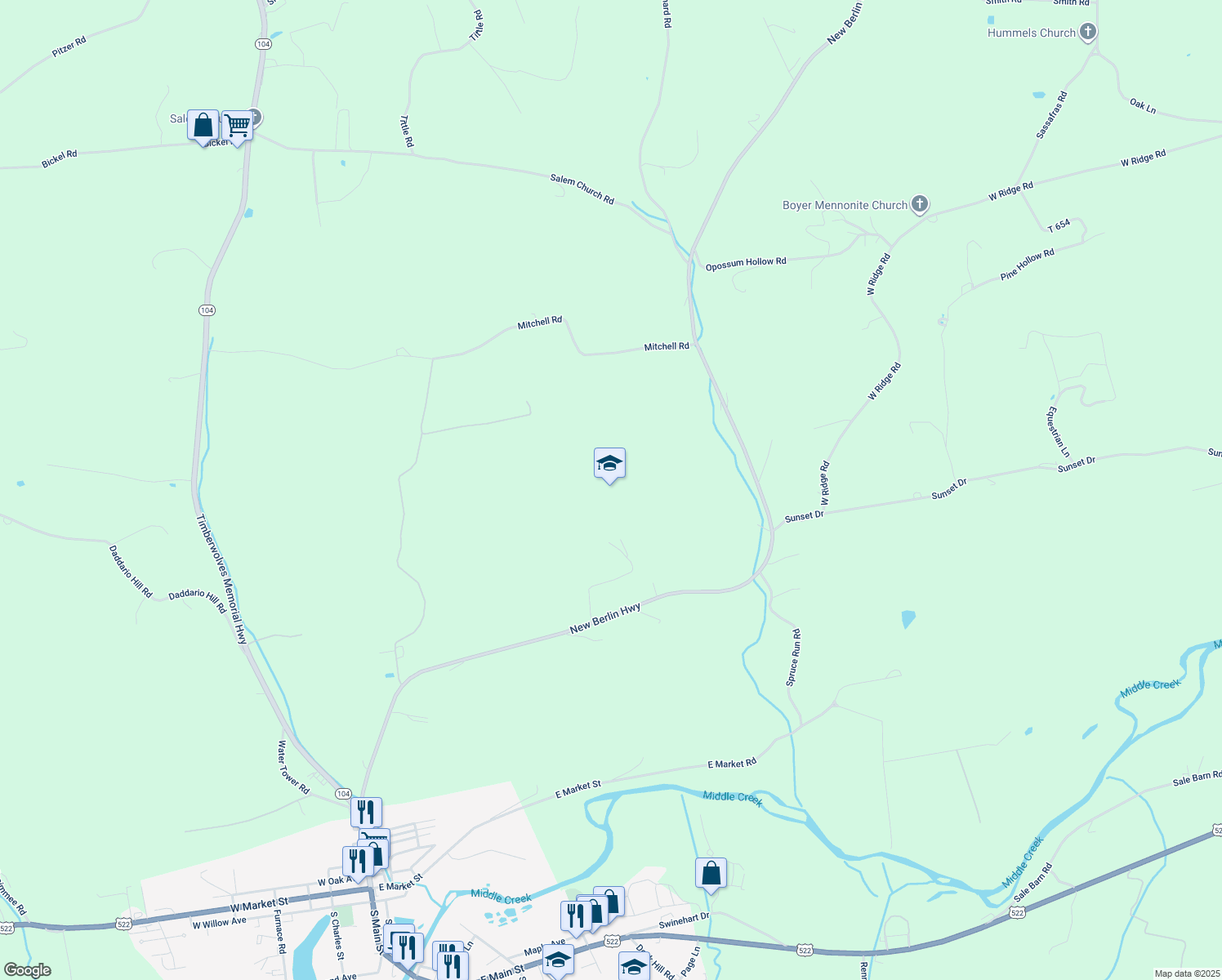 map of restaurants, bars, coffee shops, grocery stores, and more near in Middleburg