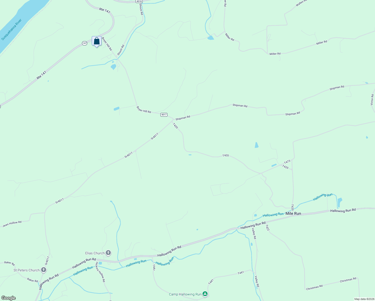 map of restaurants, bars, coffee shops, grocery stores, and more near 774 Mile Run Road in Sunbury