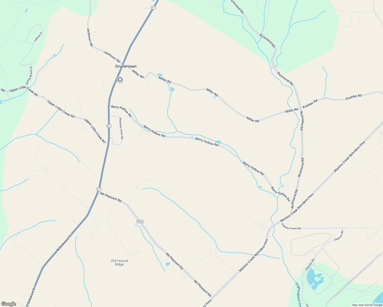 map of restaurants, bars, coffee shops, grocery stores, and more near 4719 Berry Hollow Road in Bangor