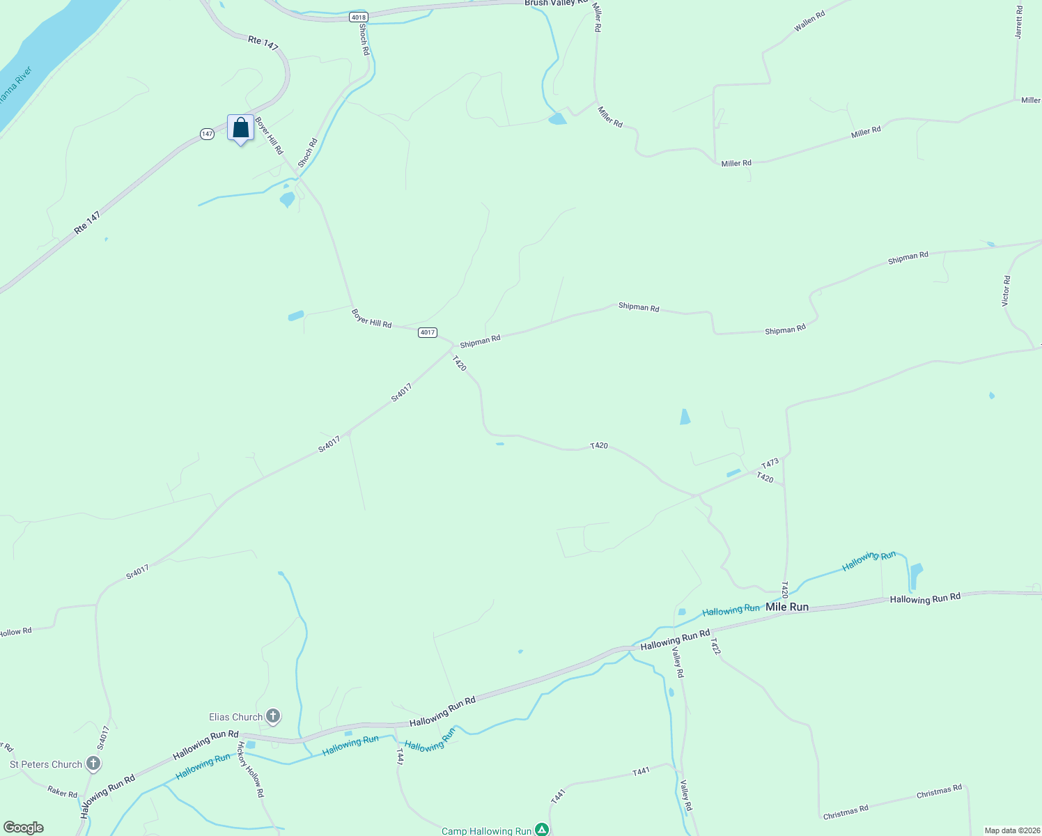 map of restaurants, bars, coffee shops, grocery stores, and more near 774 Mile Run Road in Sunbury