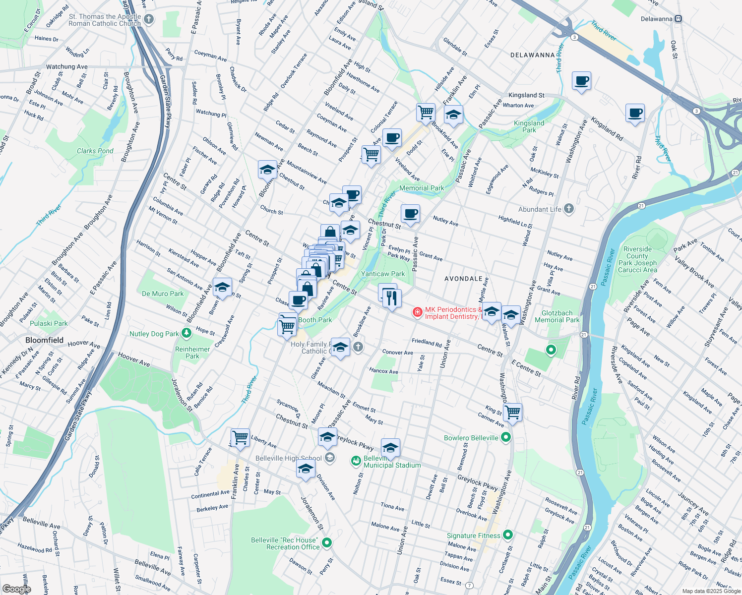 280 Centre Street, Nutley NJ Walk Score