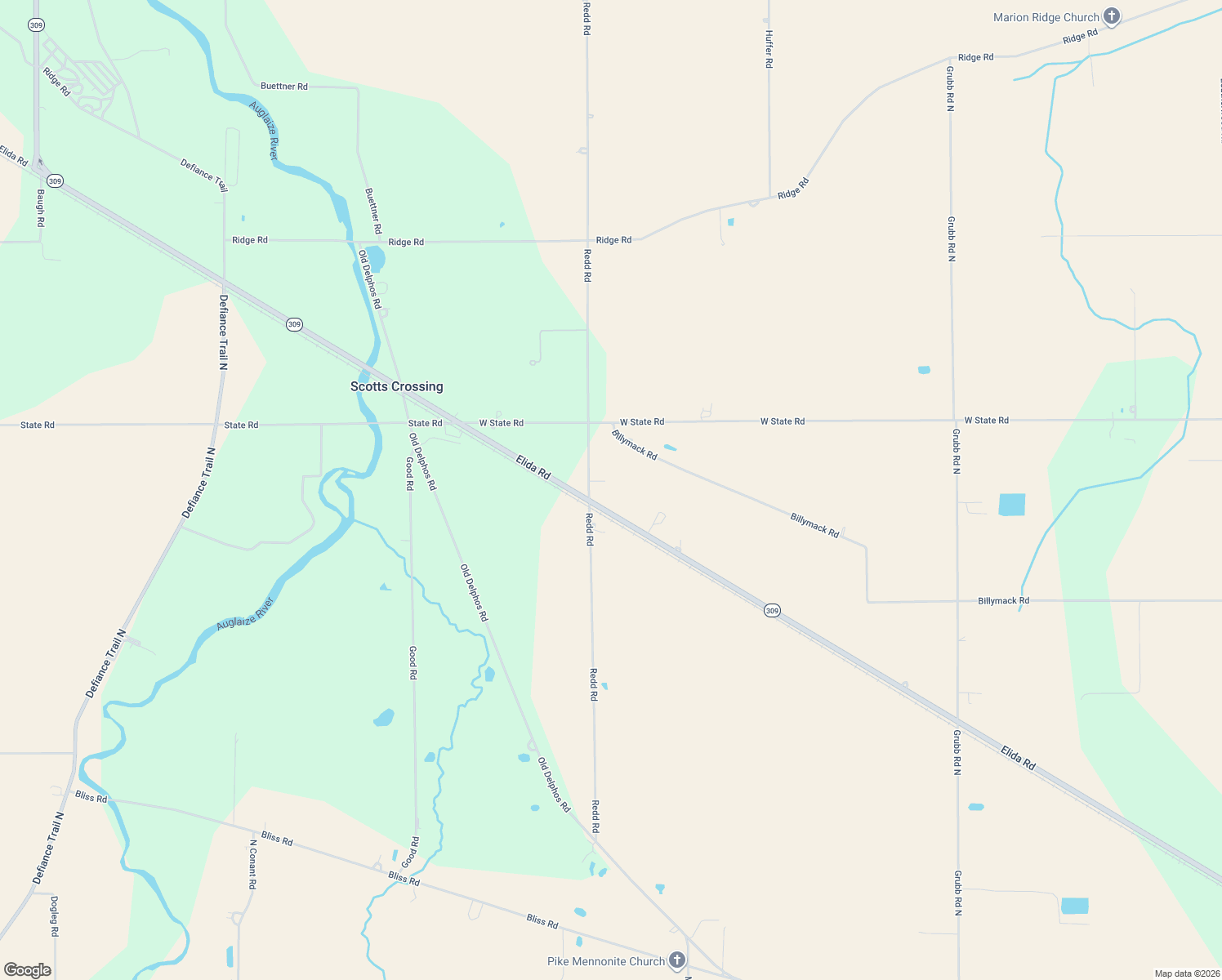 map of restaurants, bars, coffee shops, grocery stores, and more near 5360 Redd Rd in Delphos