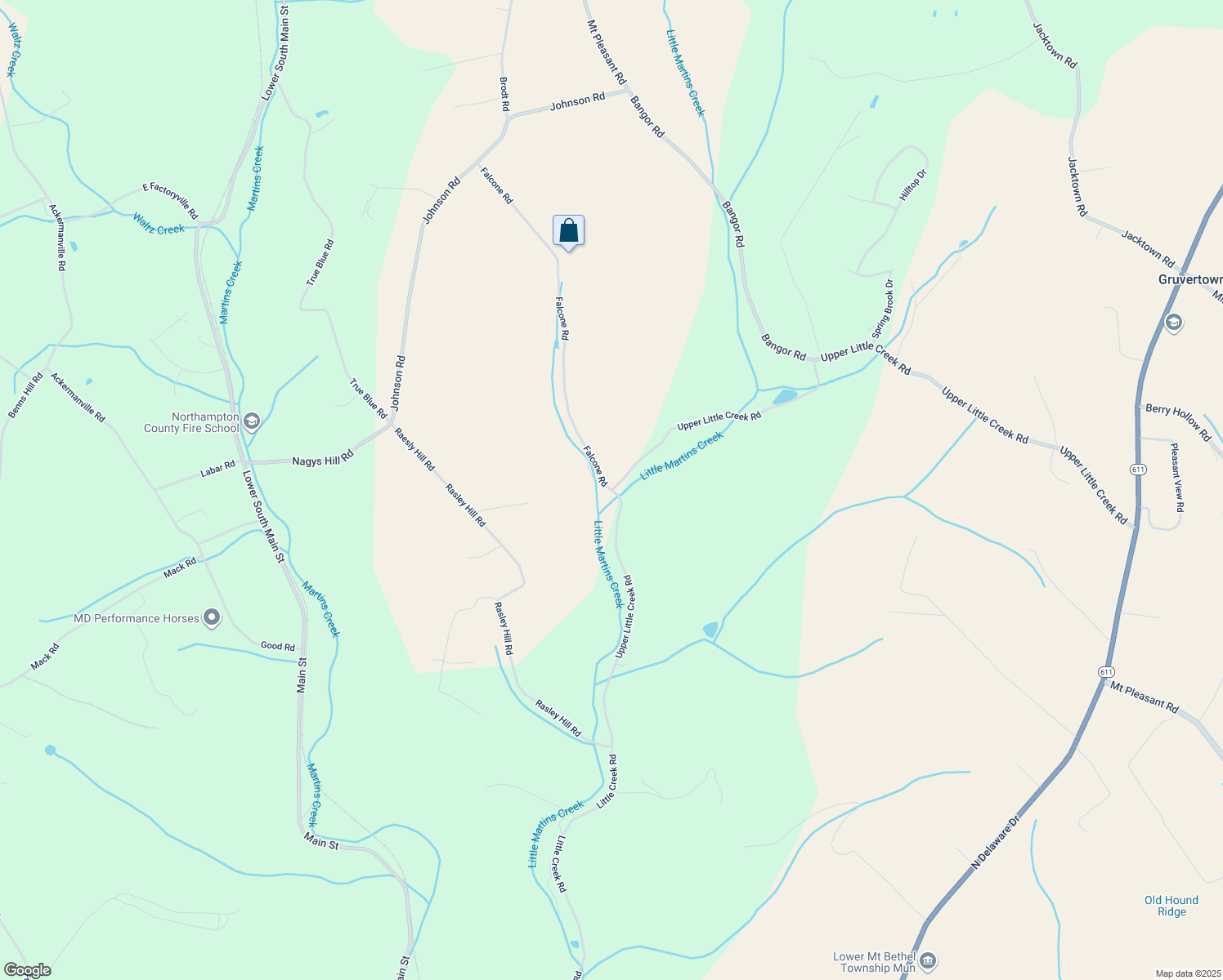map of restaurants, bars, coffee shops, grocery stores, and more near 9002 Falcone Road in Bangor