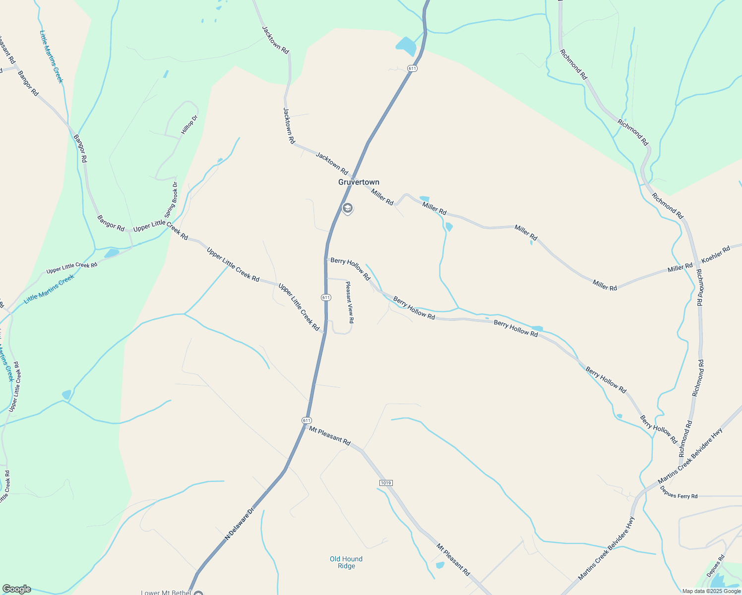 map of restaurants, bars, coffee shops, grocery stores, and more near 4201 Berry Hollow Road in Bangor