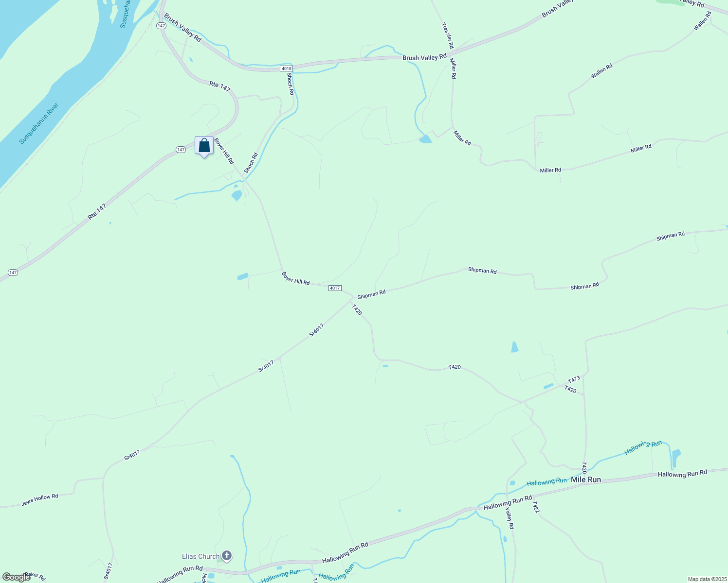 map of restaurants, bars, coffee shops, grocery stores, and more near 129 Shipman Road in Sunbury