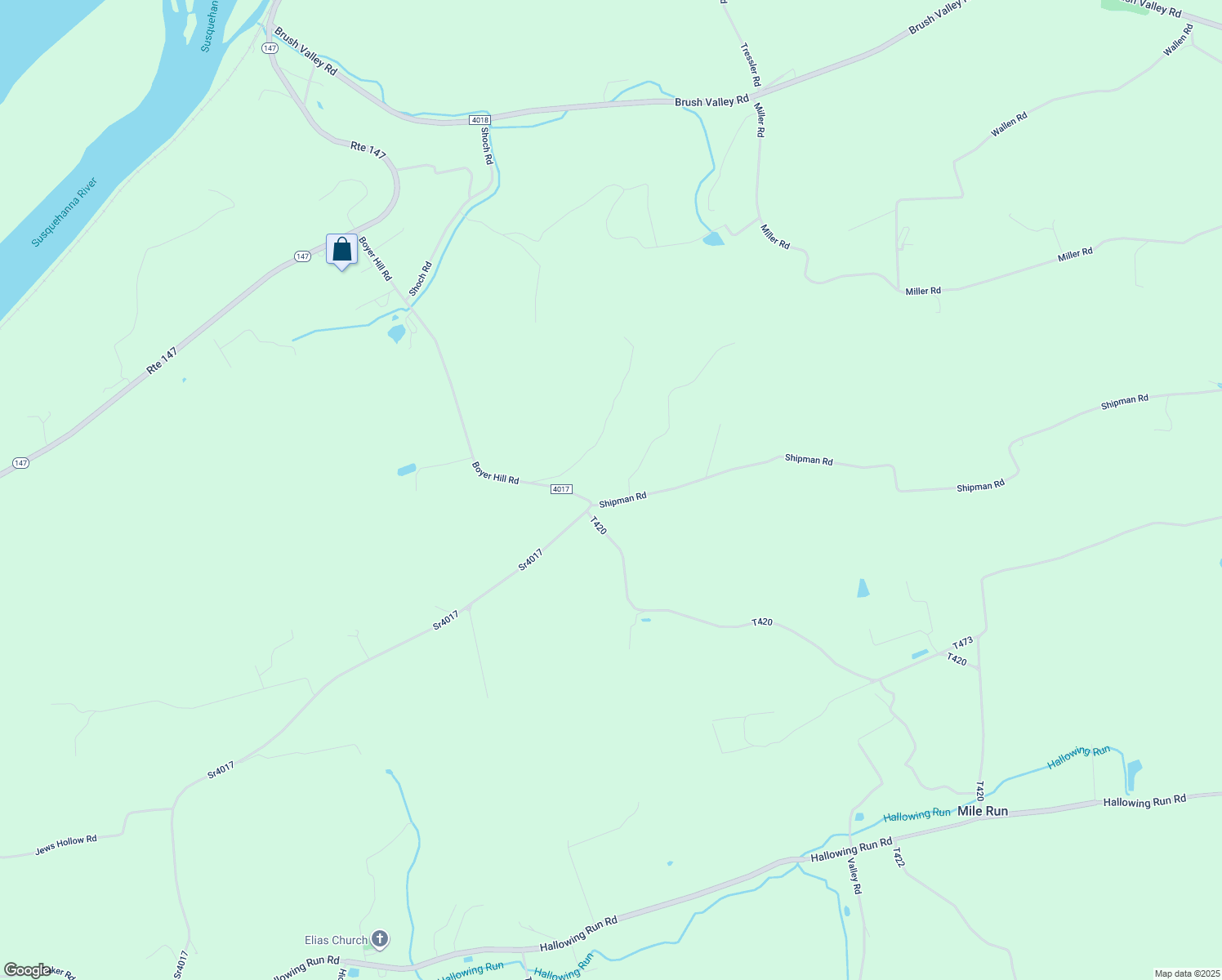 map of restaurants, bars, coffee shops, grocery stores, and more near 129 Shipman Road in Sunbury