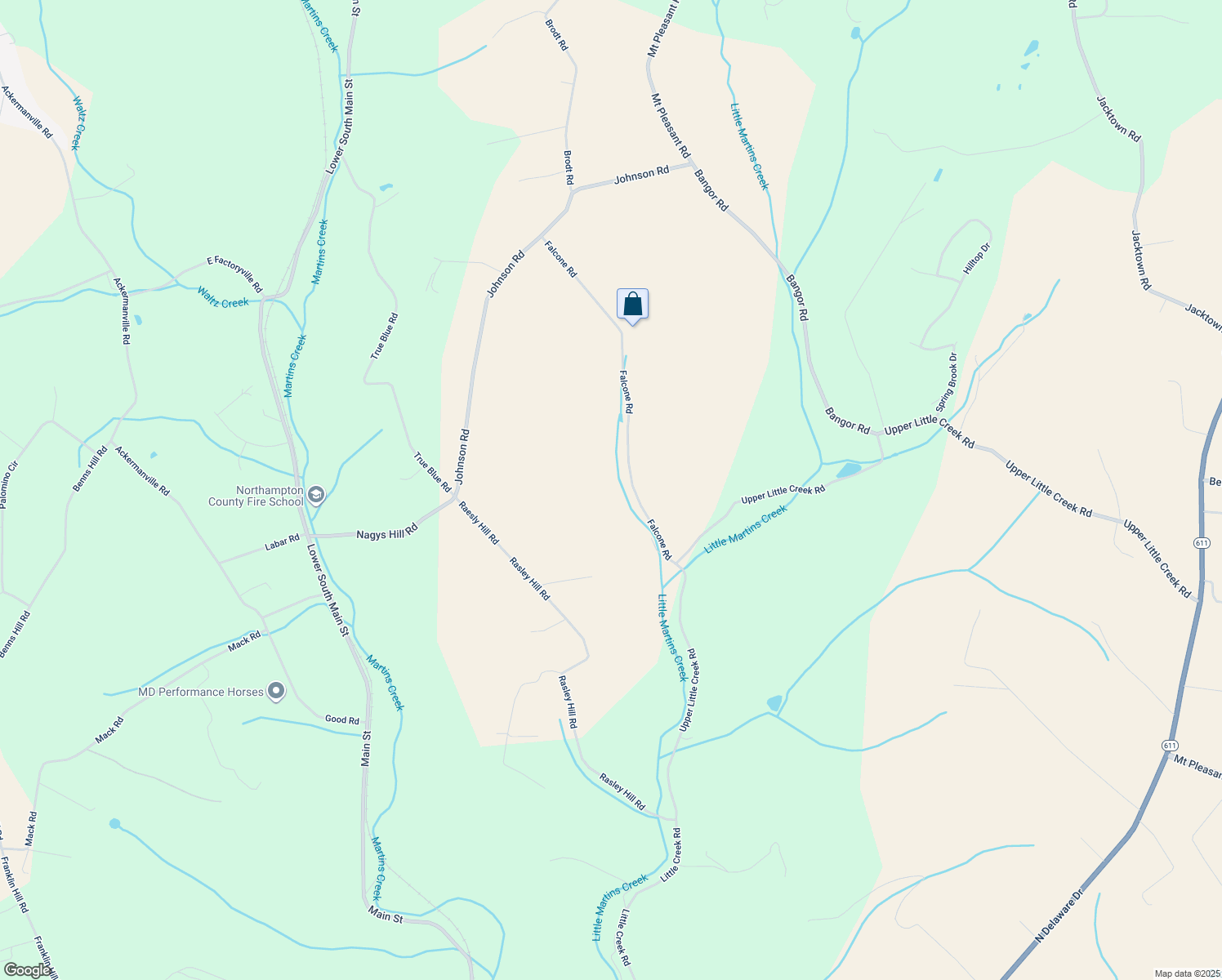 map of restaurants, bars, coffee shops, grocery stores, and more near 9002 Falcone Road in Bangor