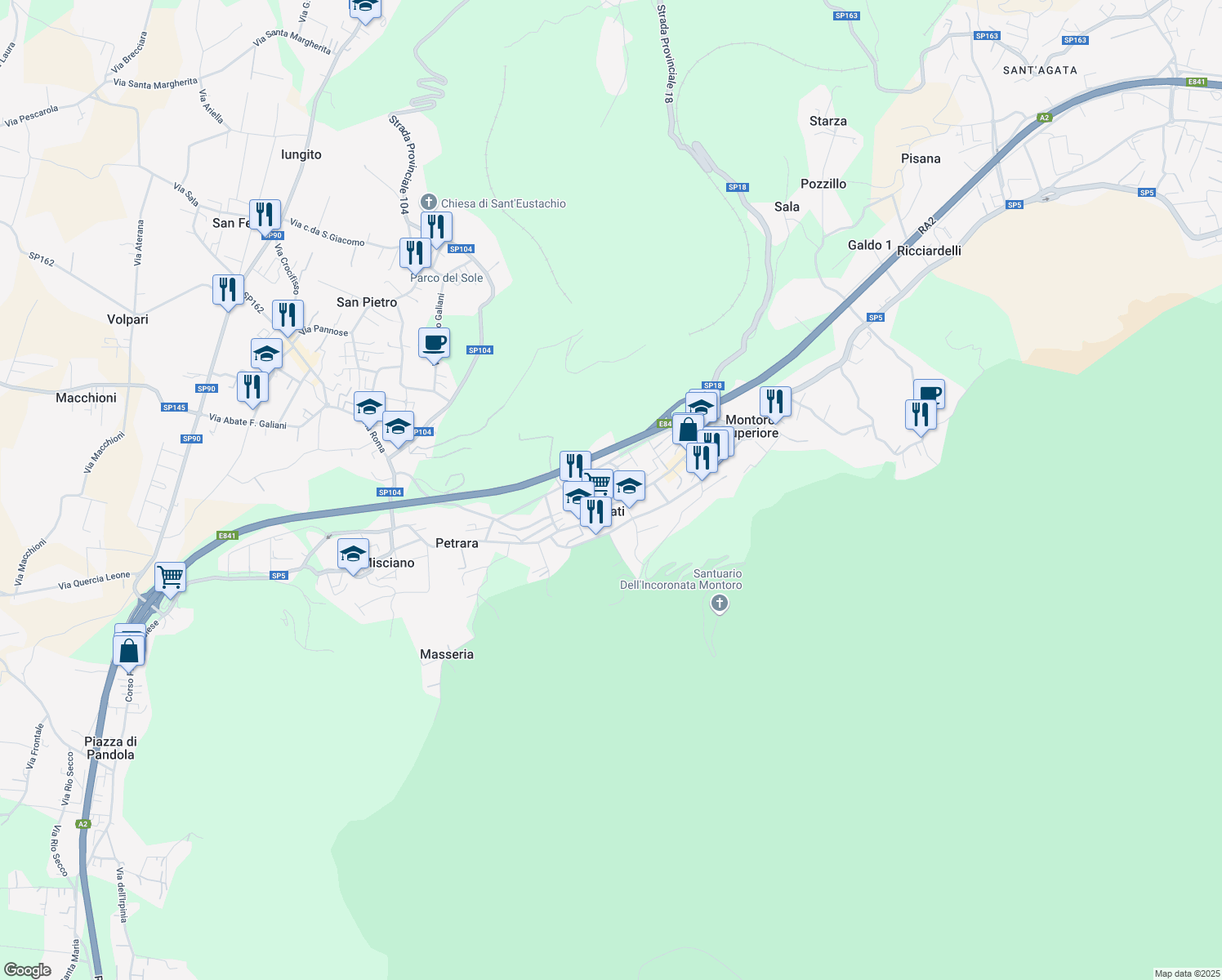 map of restaurants, bars, coffee shops, grocery stores, and more near 6 Cortile Casa Pepe in Torchiati