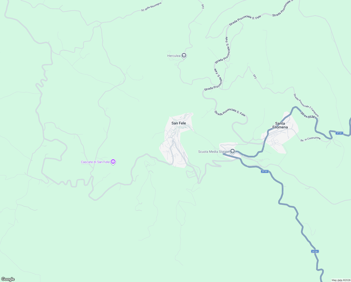 map of restaurants, bars, coffee shops, grocery stores, and more near 16 Vico X Dante in San Fele